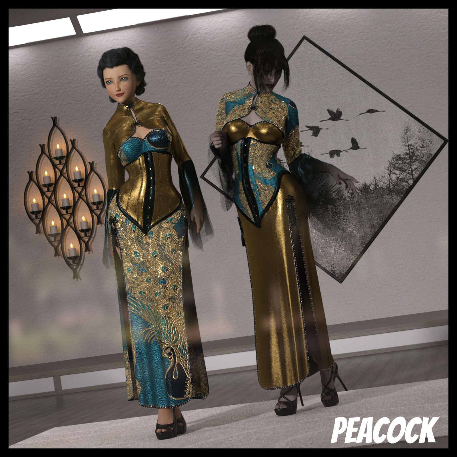 Resurrection for FefeCoolYellow's dForce Midnight Kimono for G8F by N/A