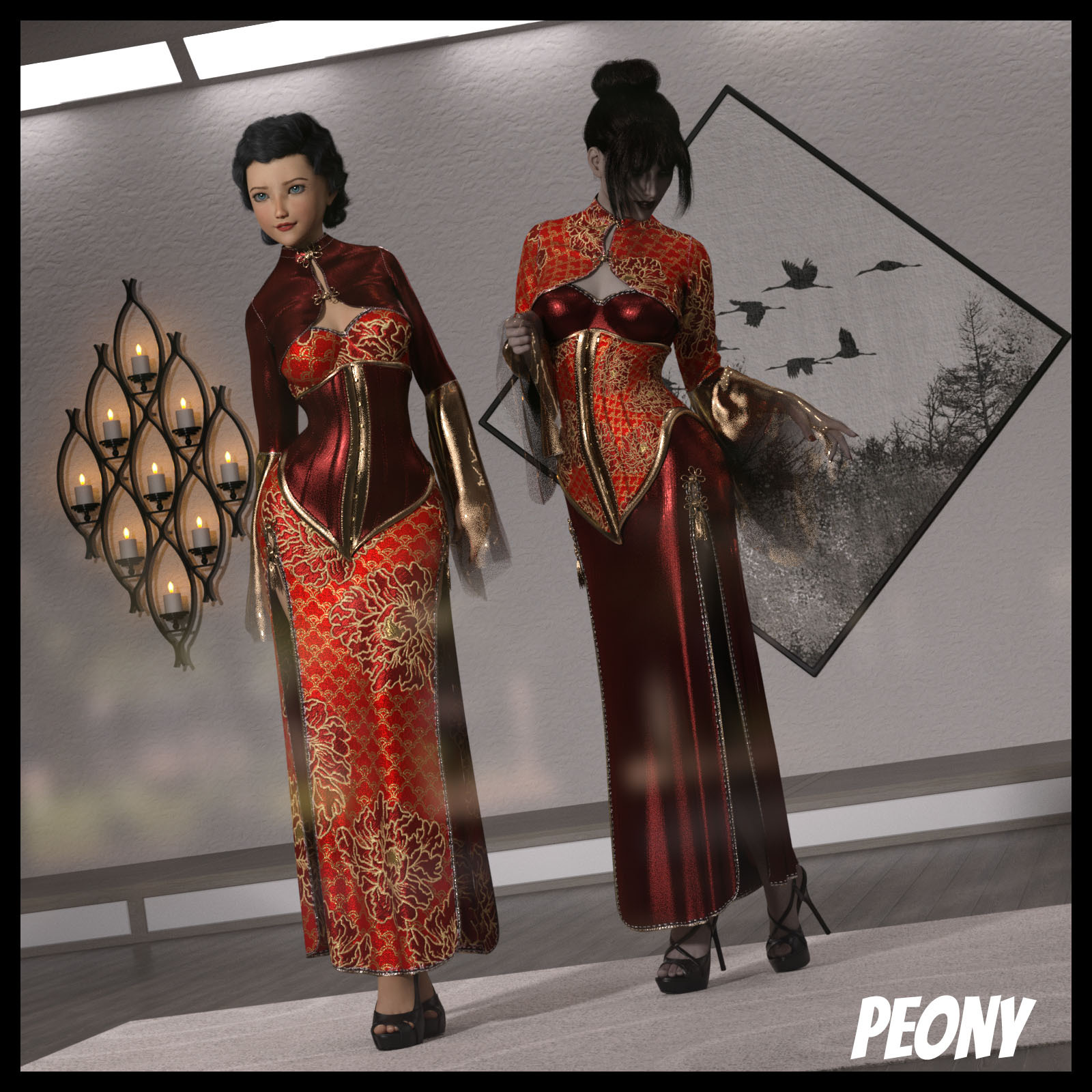 Resurrection for FefeCoolYellow's dForce Midnight Kimono for G8F by N/A