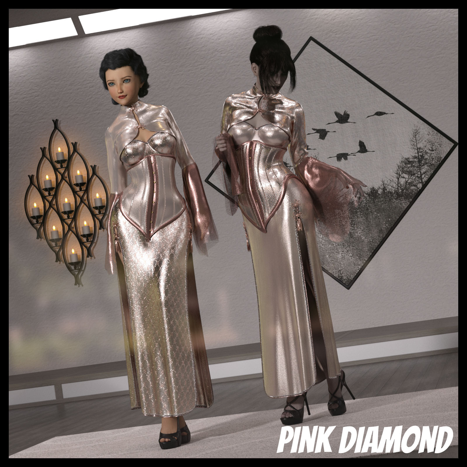 Resurrection for FefeCoolYellow's dForce Midnight Kimono for G8F by N/A