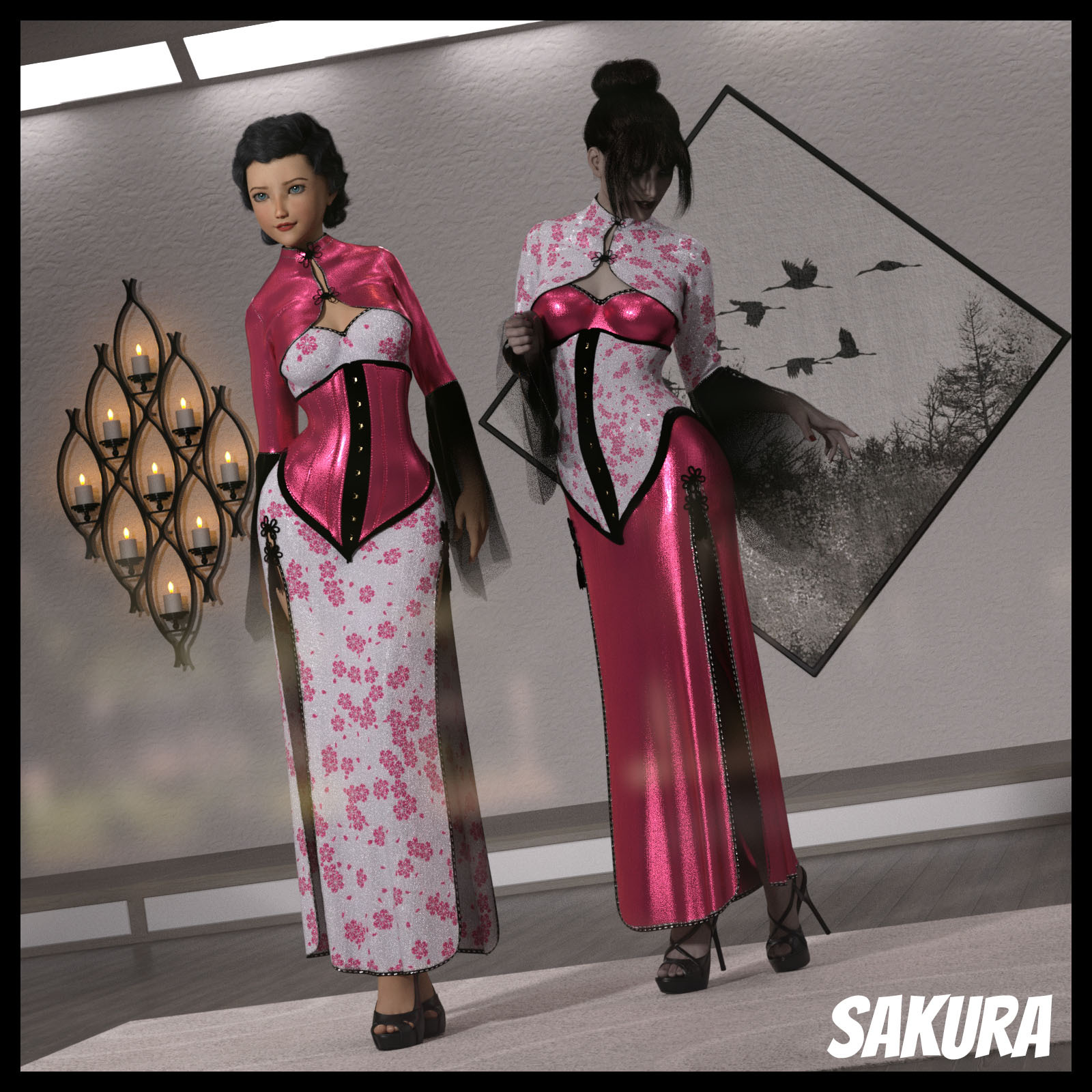Resurrection for FefeCoolYellow's dForce Midnight Kimono for G8F by N/A