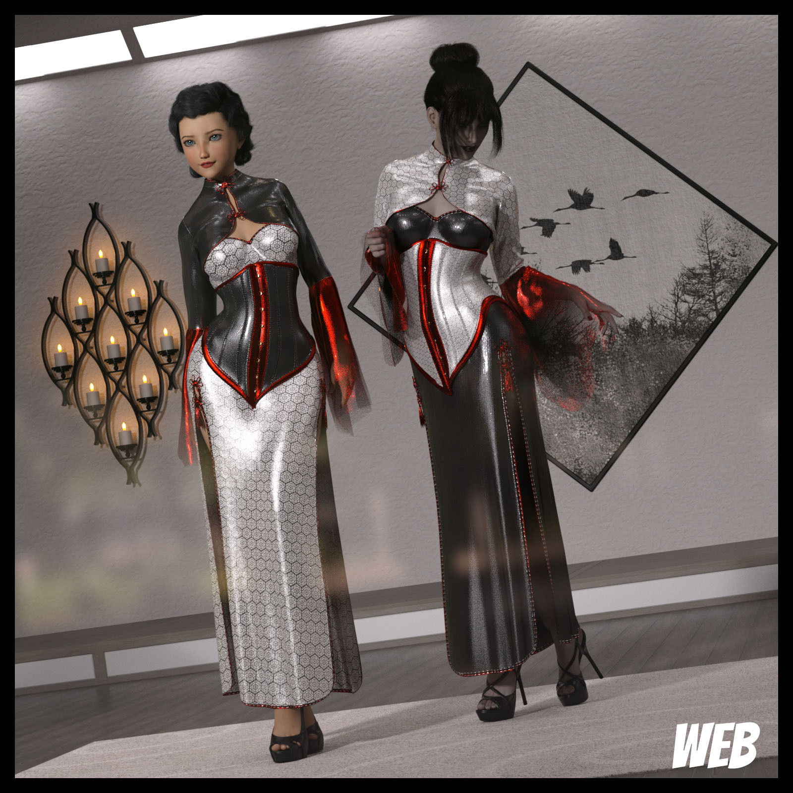 Resurrection for FefeCoolYellow's dForce Midnight Kimono for G8F by N/A