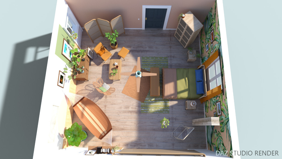 Tropical Bedroom by N/A