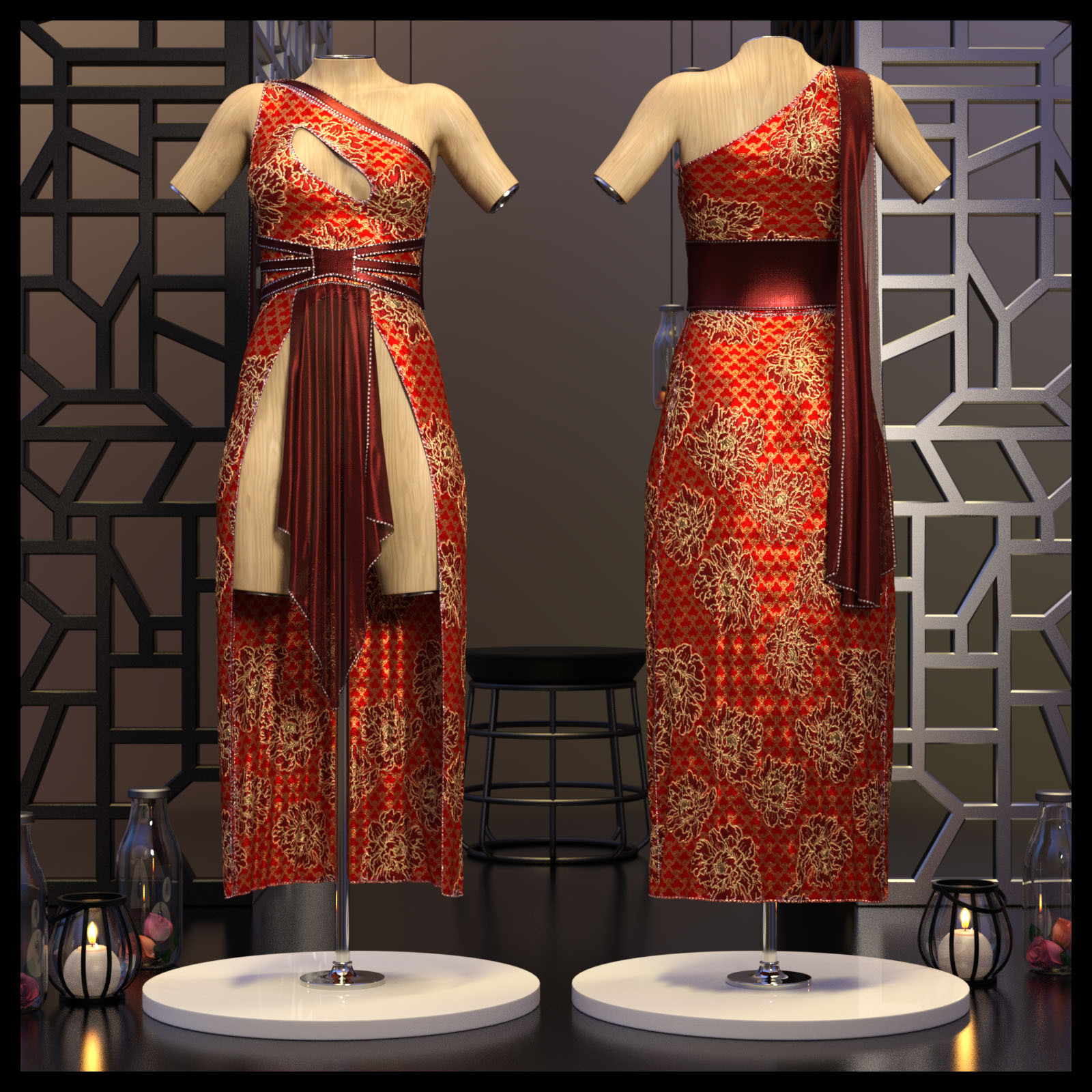 Resurrection for dForce Freya Dress G8F by N/A