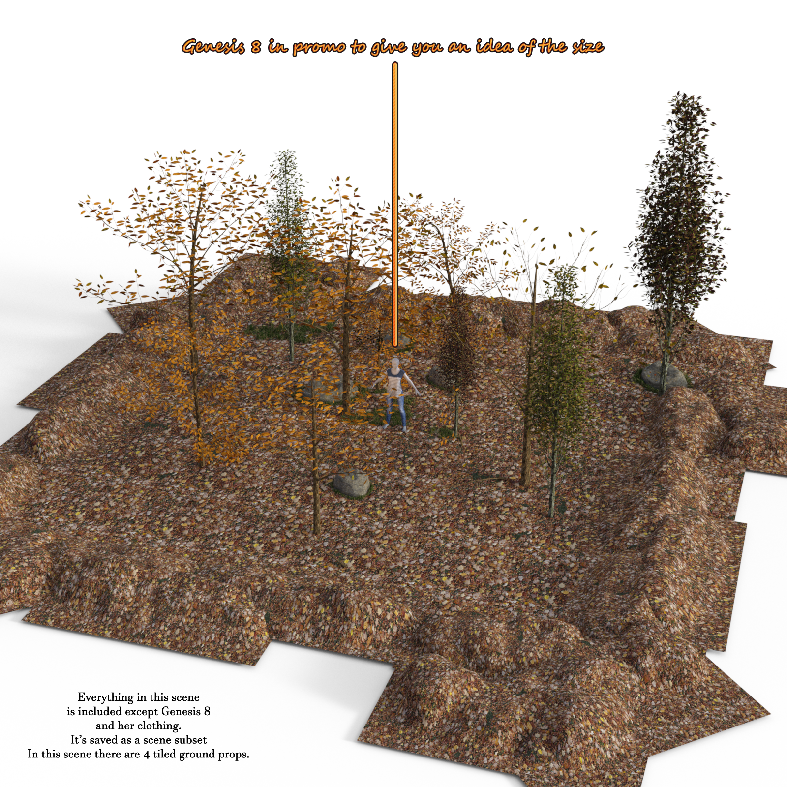 Autumn Leaves Tileable Ground Prop set by N/A