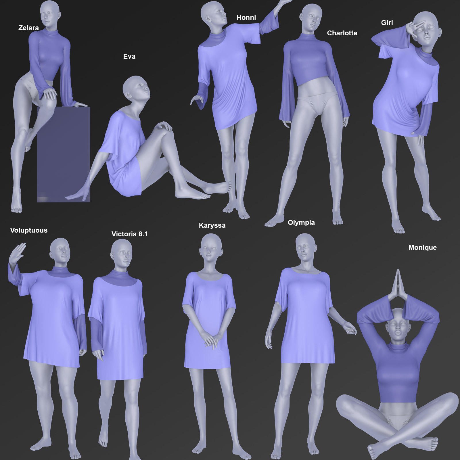 dforce - Layered Tees - Genesis 8 by N/A