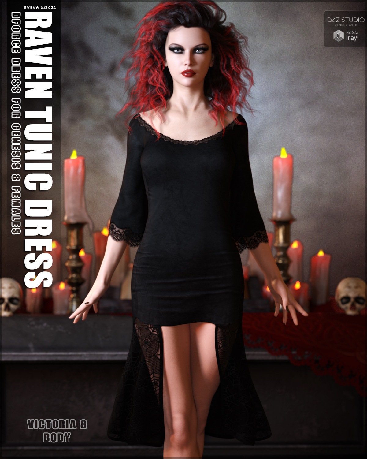 dForce Raven Tunic Dress G8F by N/A