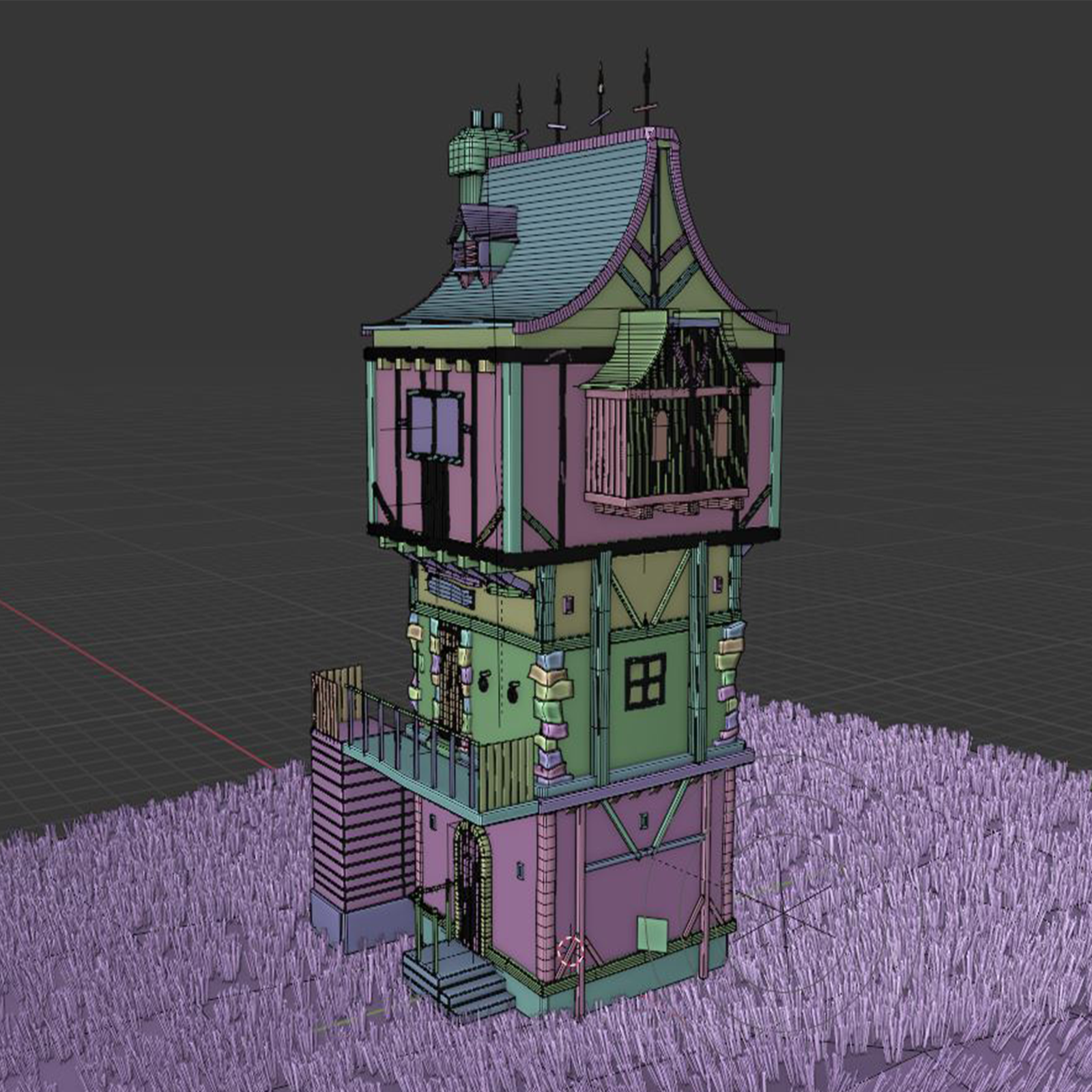 fantasy Stylized Medieval House b1 by N/A