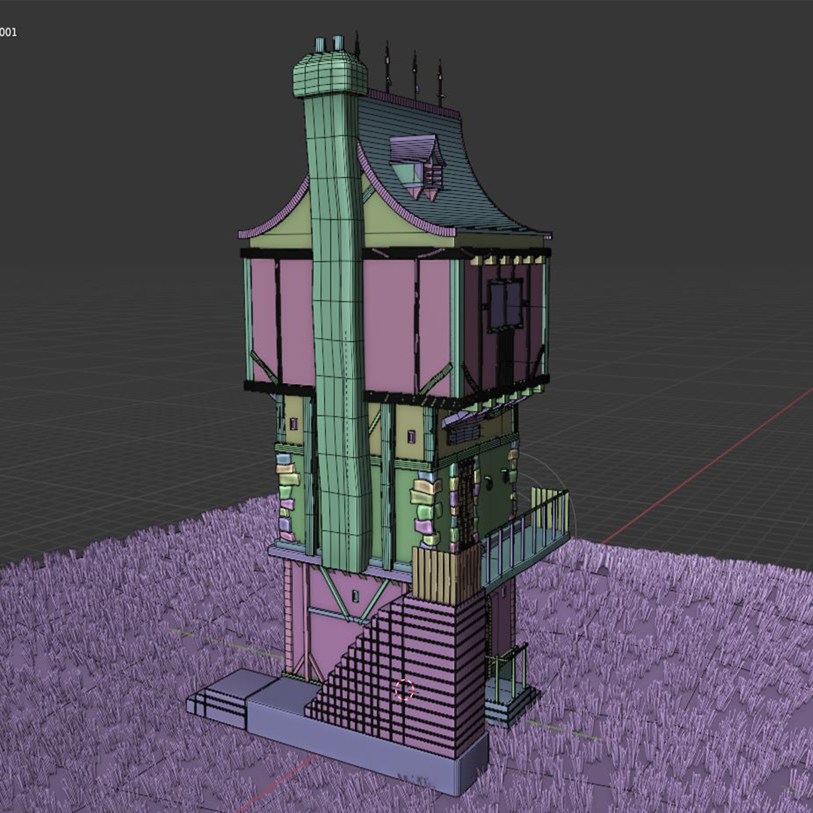 fantasy Stylized Medieval House b1 by N/A