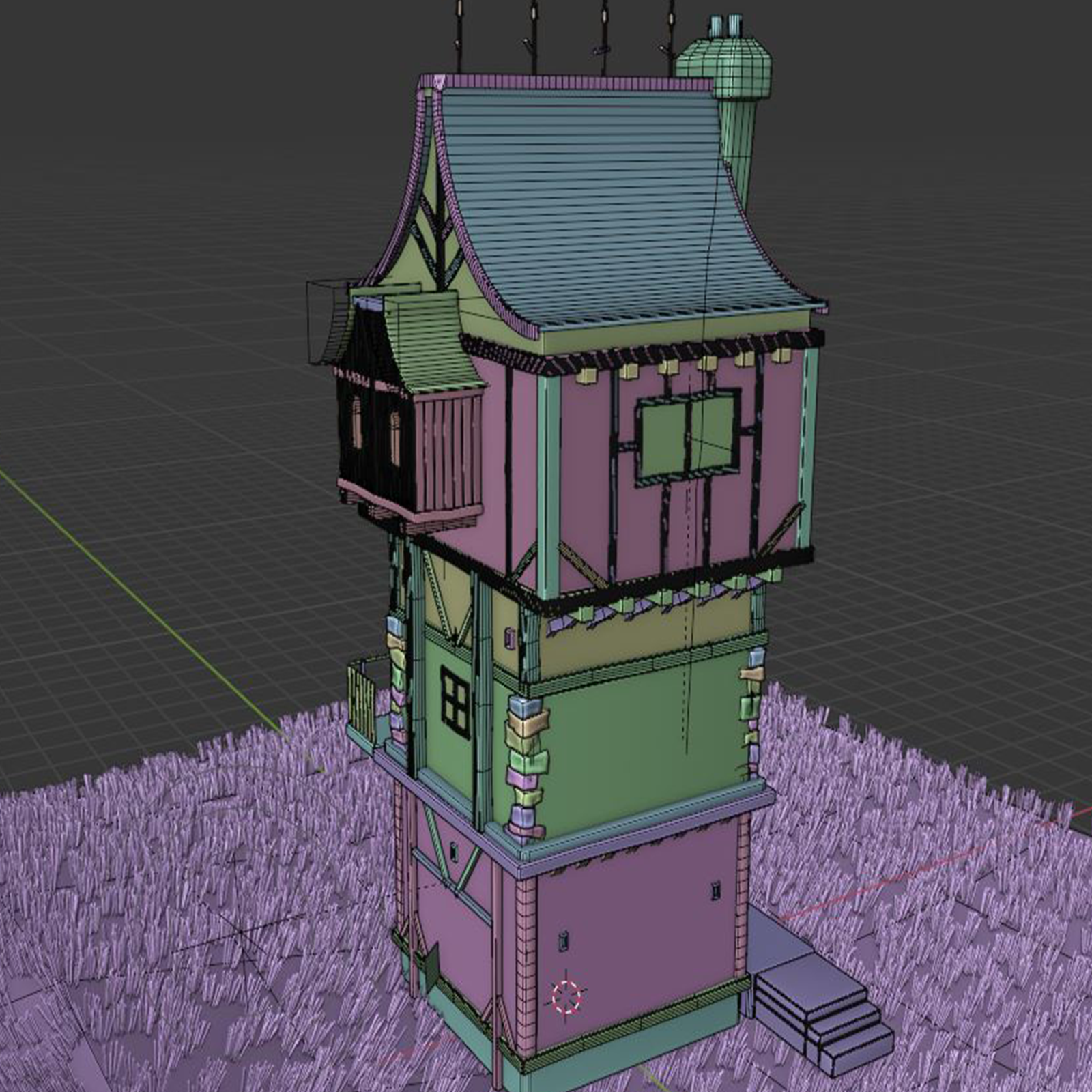 fantasy Stylized Medieval House b1 by N/A