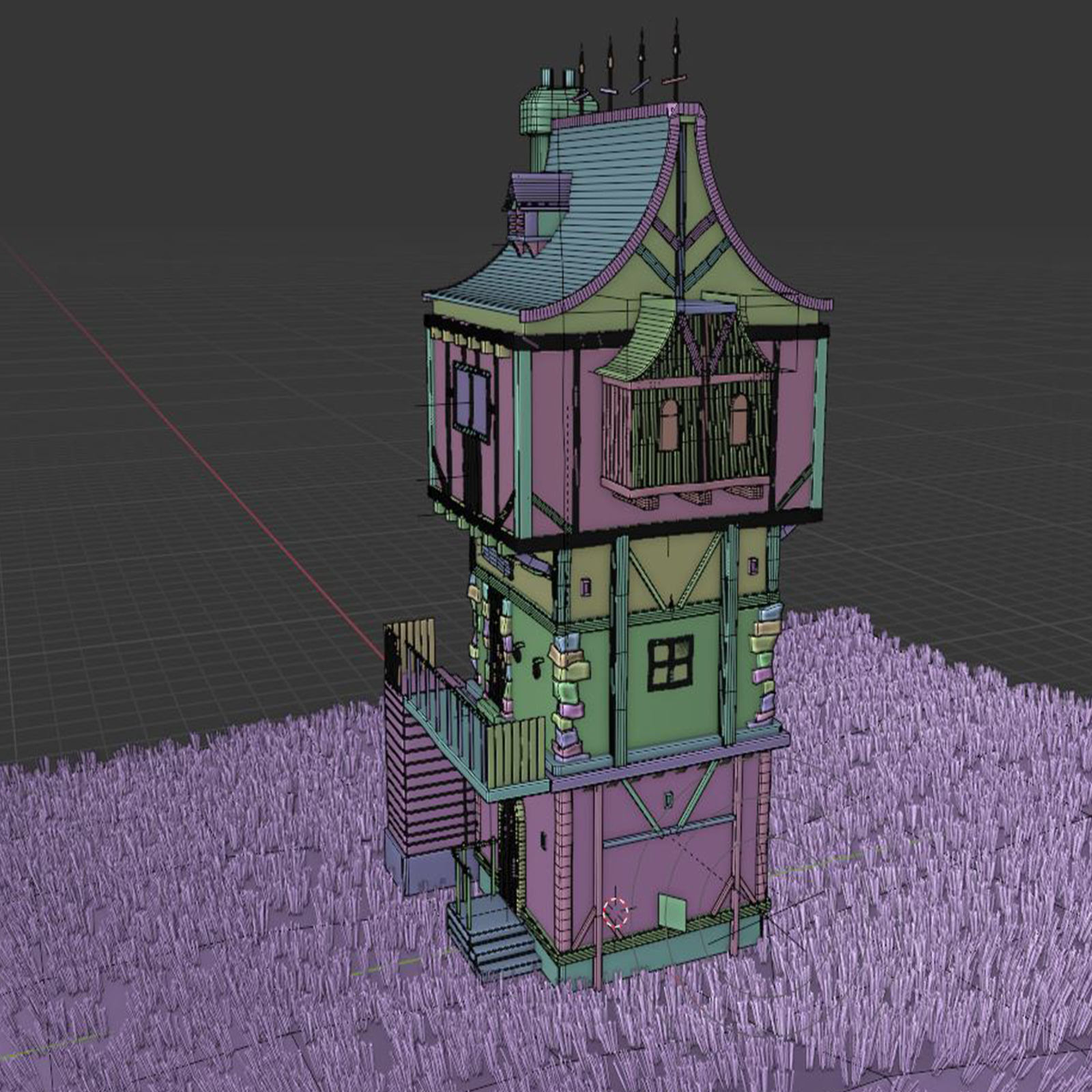 fantasy Stylized Medieval House b1 by N/A
