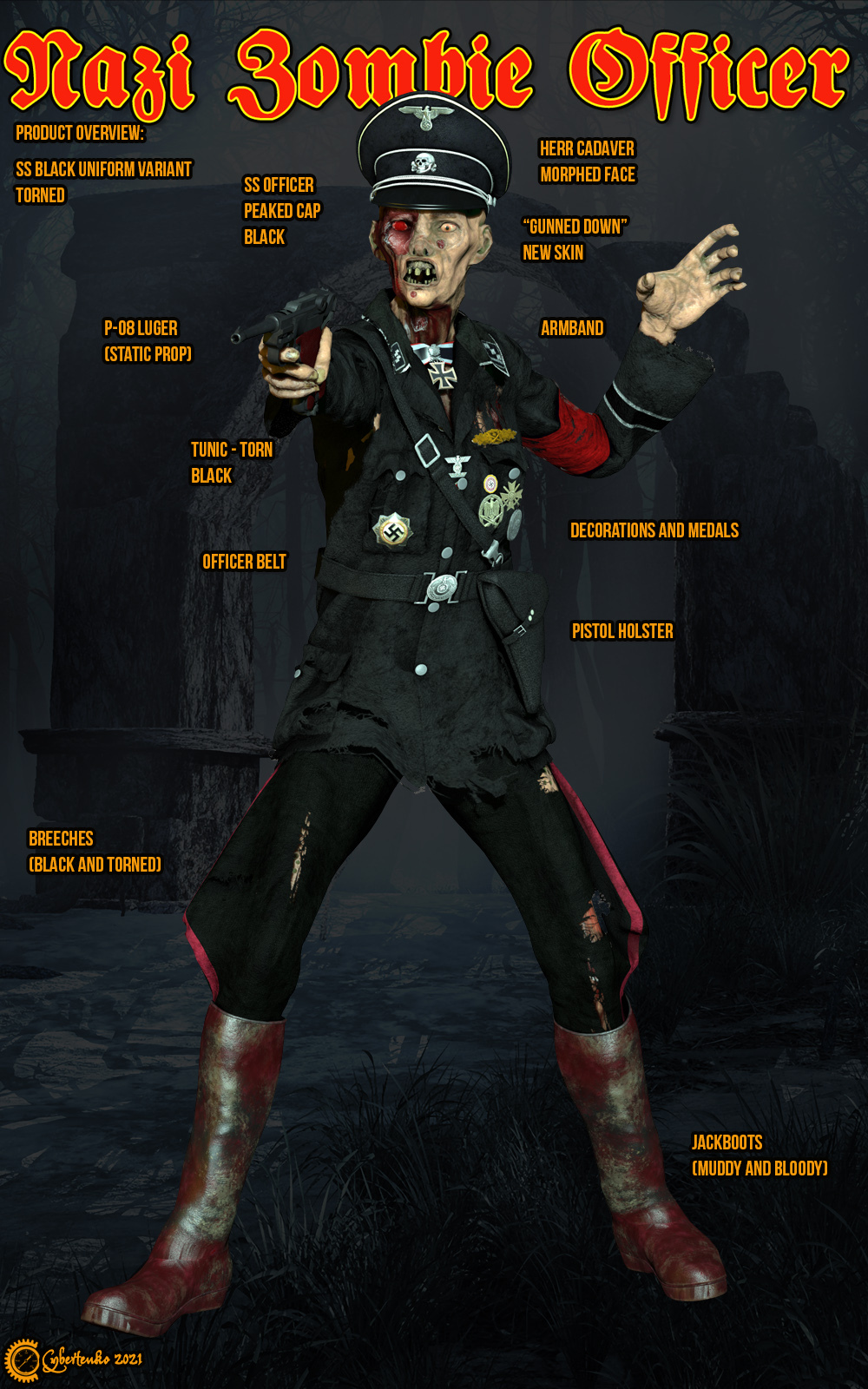 Nazi Zombie Officer by N/A