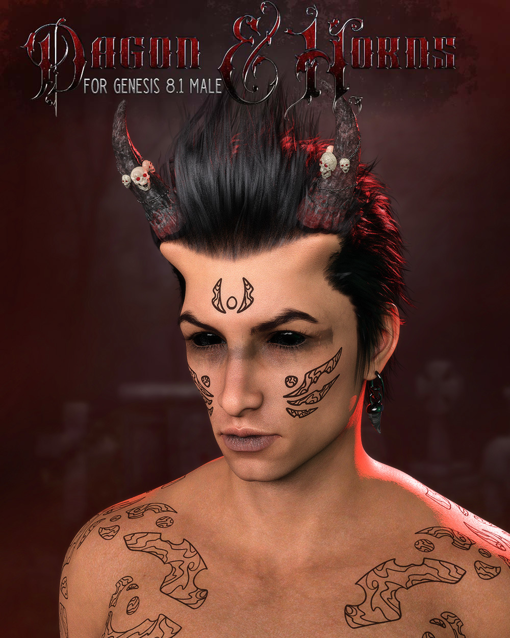 Dagon and Horns for Genesis 8.1 Male by N/A