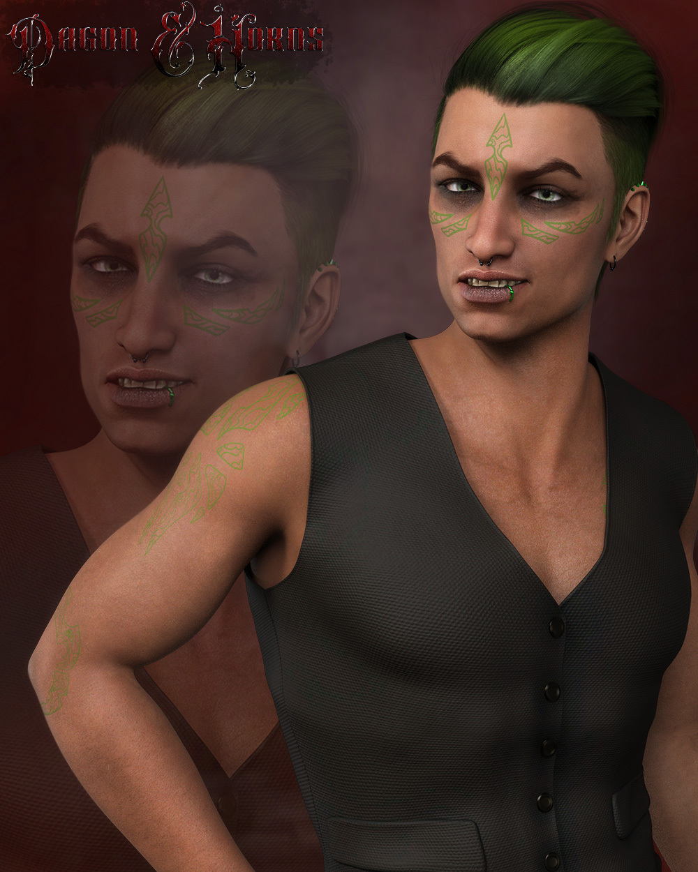 Dagon and Horns for Genesis 8.1 Male by N/A