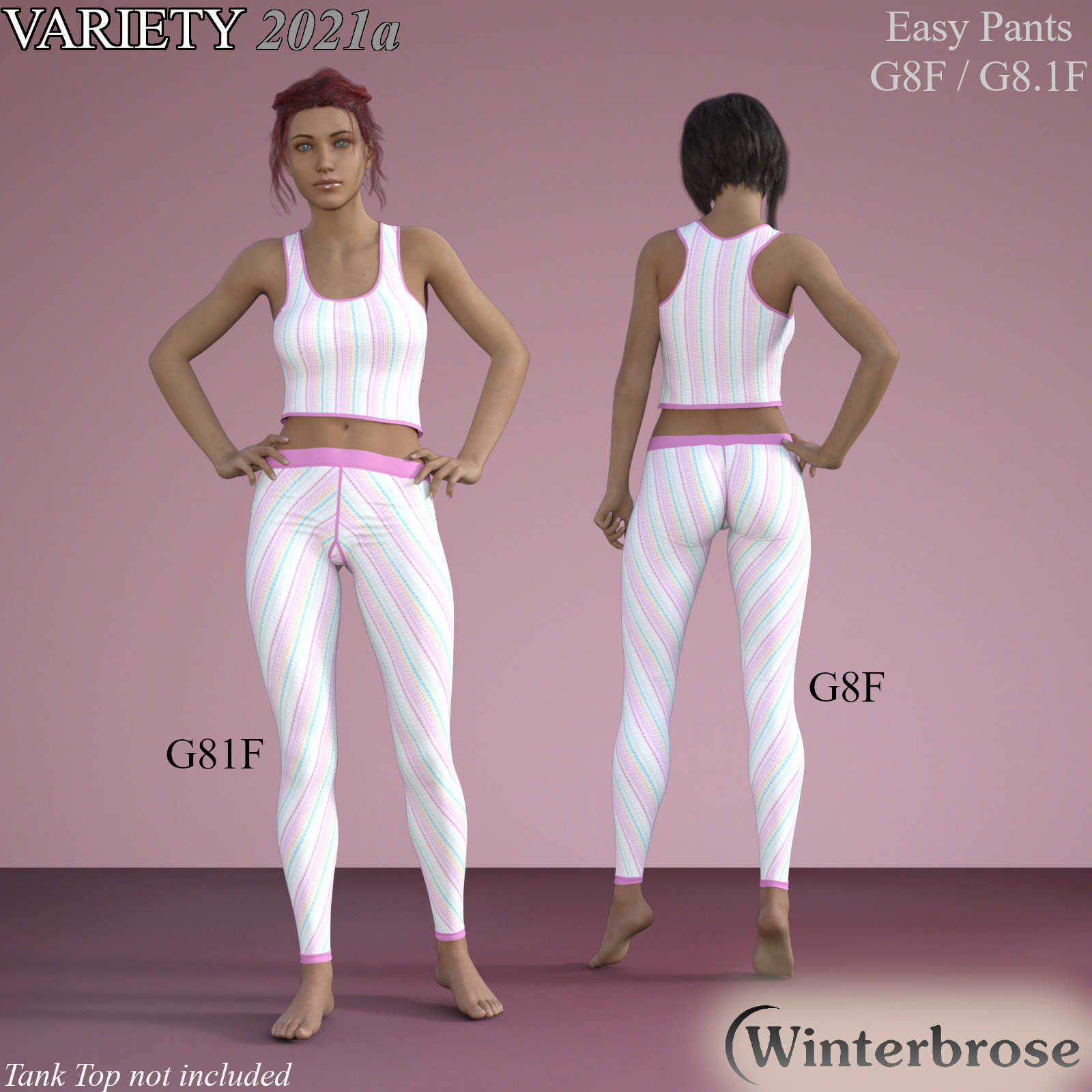 Easy Pants VARIETY Styles 2021a for Easy Pants for Genesis 8/8.1 Females by N/A