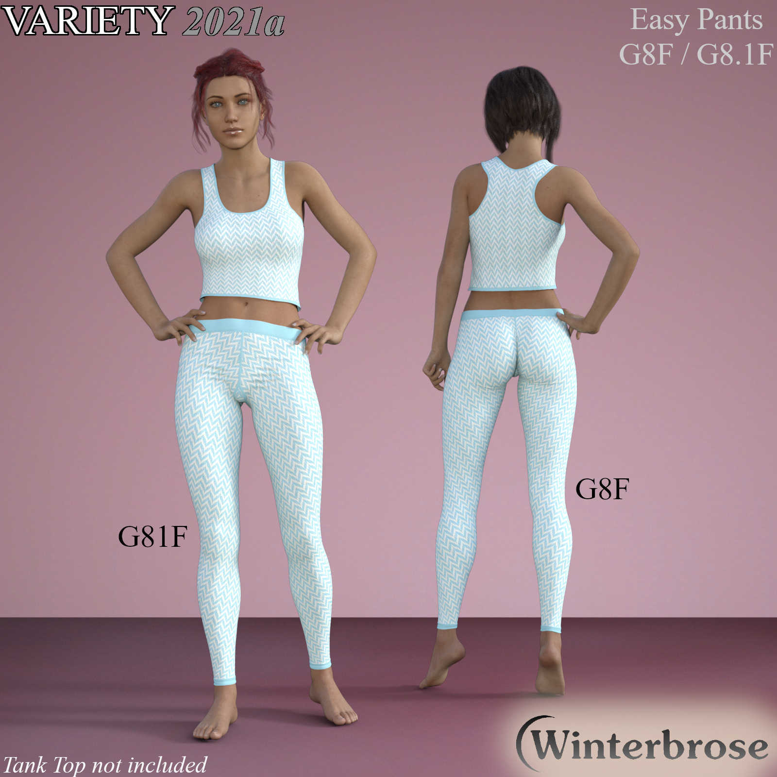Easy Pants VARIETY Styles 2021a for Easy Pants for Genesis 8/8.1 Females by N/A