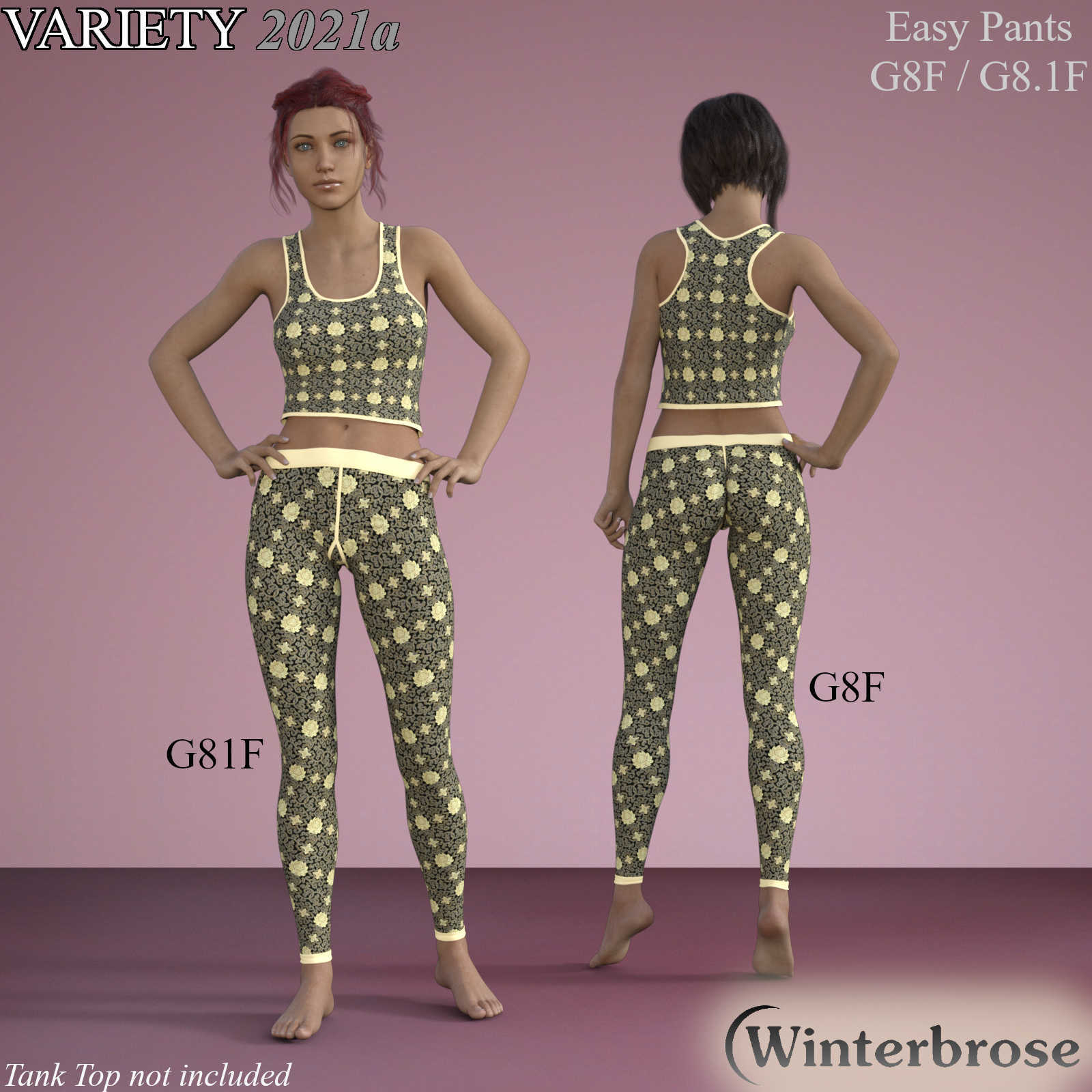 Easy Pants VARIETY Styles 2021a for Easy Pants for Genesis 8/8.1 Females by N/A