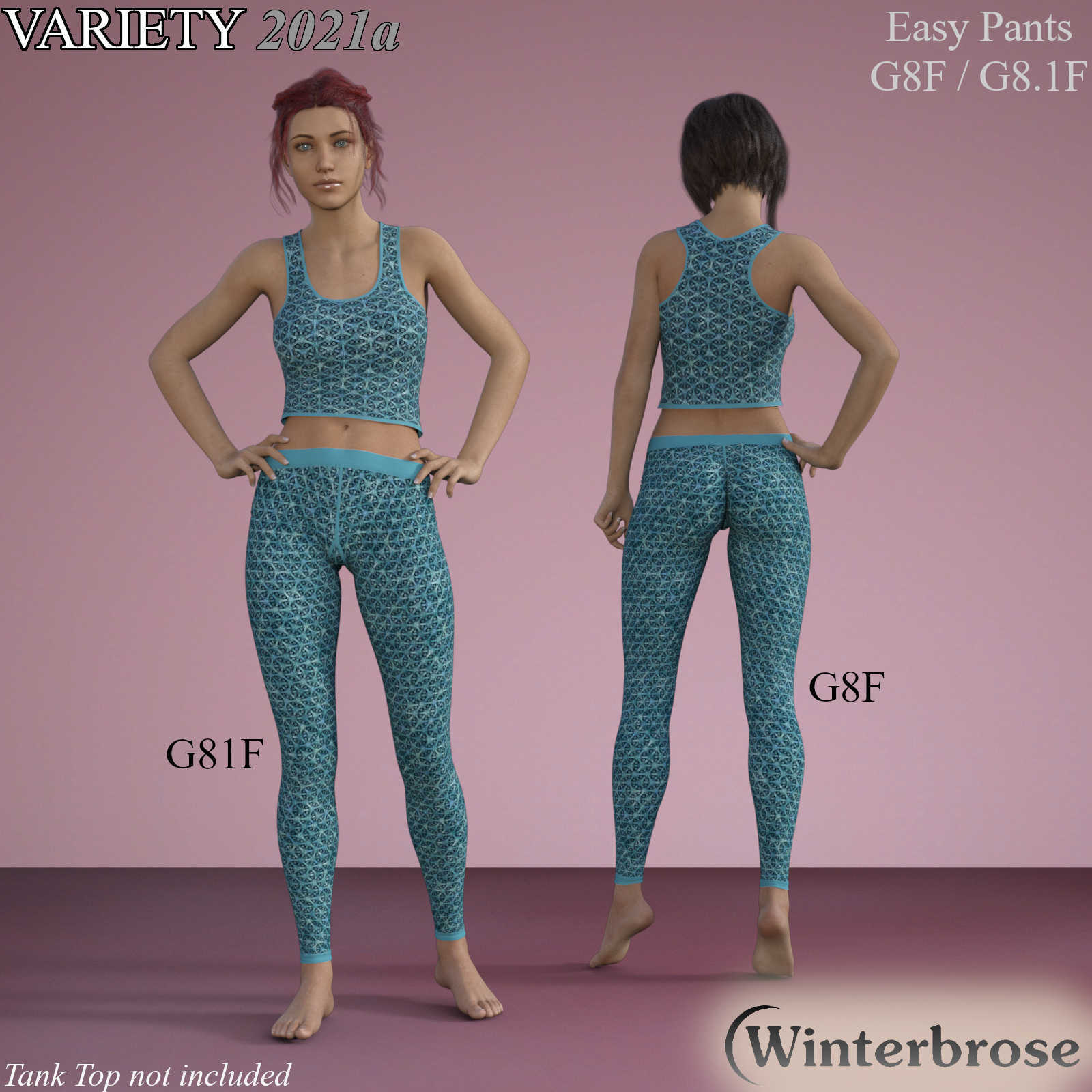 Easy Pants VARIETY Styles 2021a for Easy Pants for Genesis 8/8.1 Females by N/A