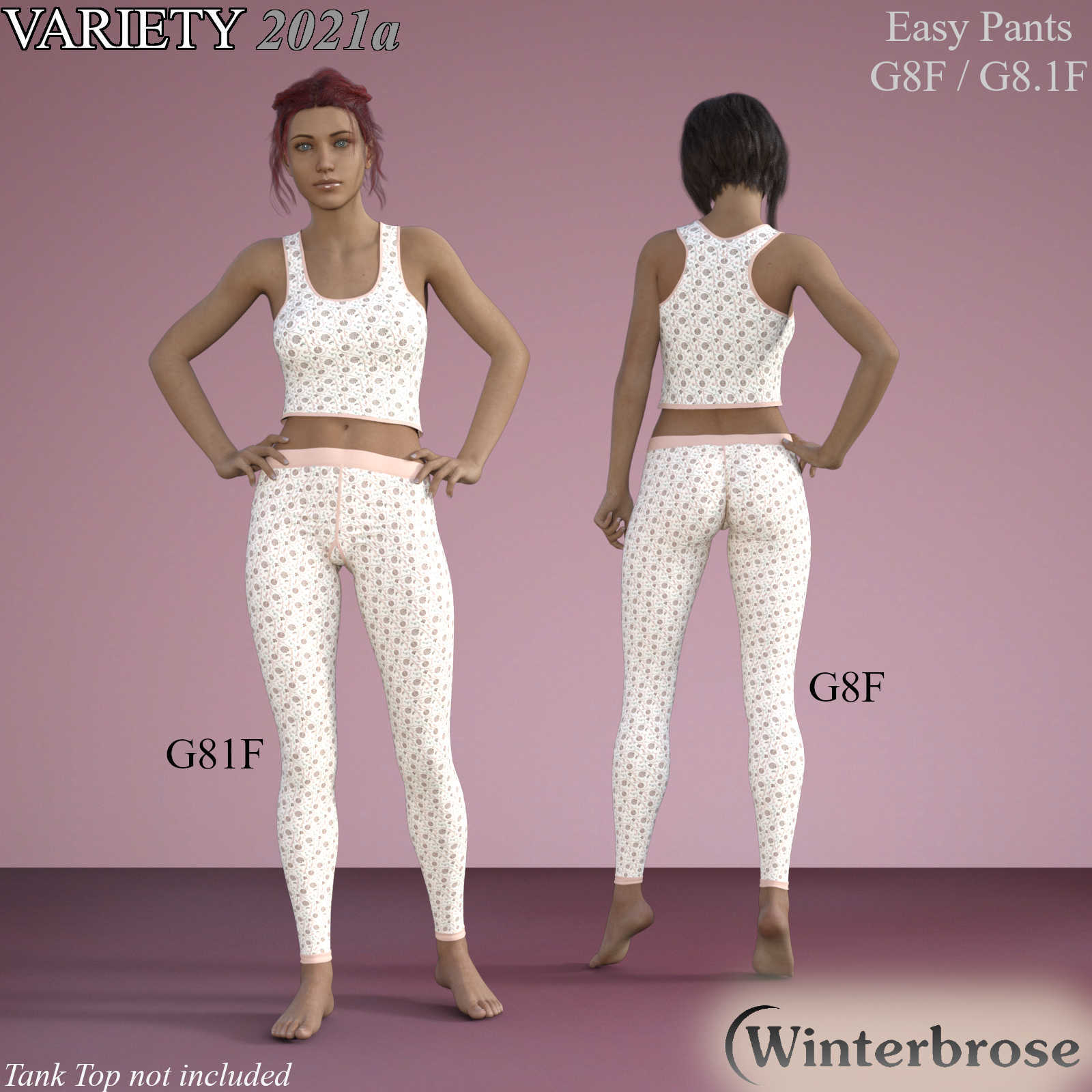 Easy Pants VARIETY Styles 2021a for Easy Pants for Genesis 8/8.1 Females by N/A