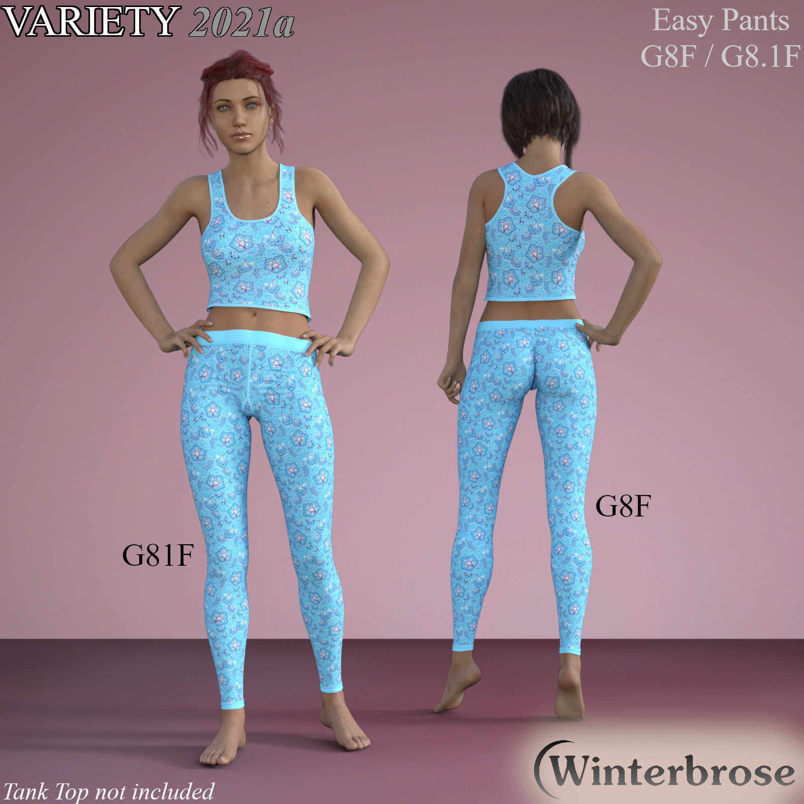 Easy Pants VARIETY Styles 2021a for Easy Pants for Genesis 8/8.1 Females by N/A