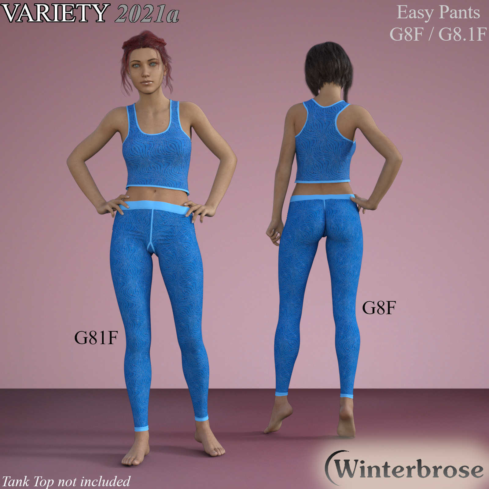 Easy Pants VARIETY Styles 2021a for Easy Pants for Genesis 8/8.1 Females by N/A