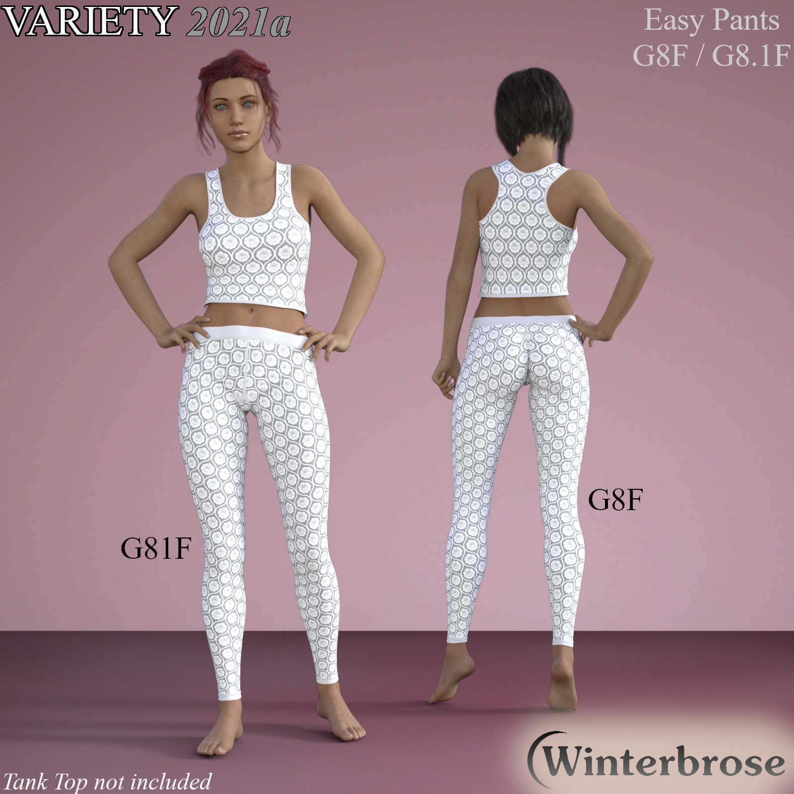 Easy Pants VARIETY Styles 2021a for Easy Pants for Genesis 8/8.1 Females by N/A