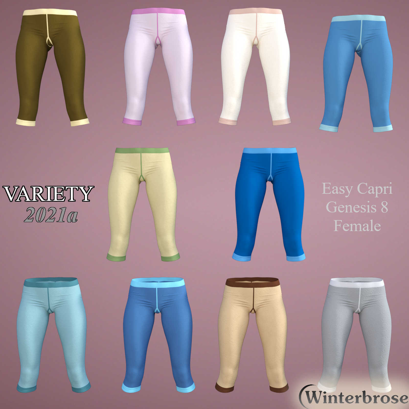 Easy Capri VARIETY Styles 2021a for Easy Capri for Genesis 8 Female by N/A