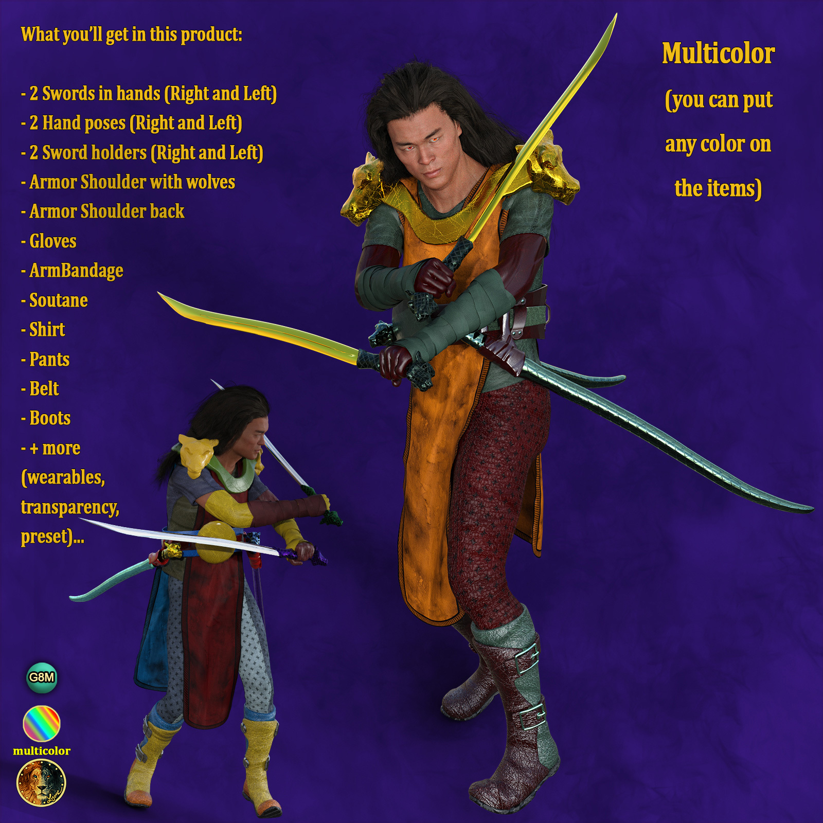 Lyones dForce Monk Outfit for G8M by N/A