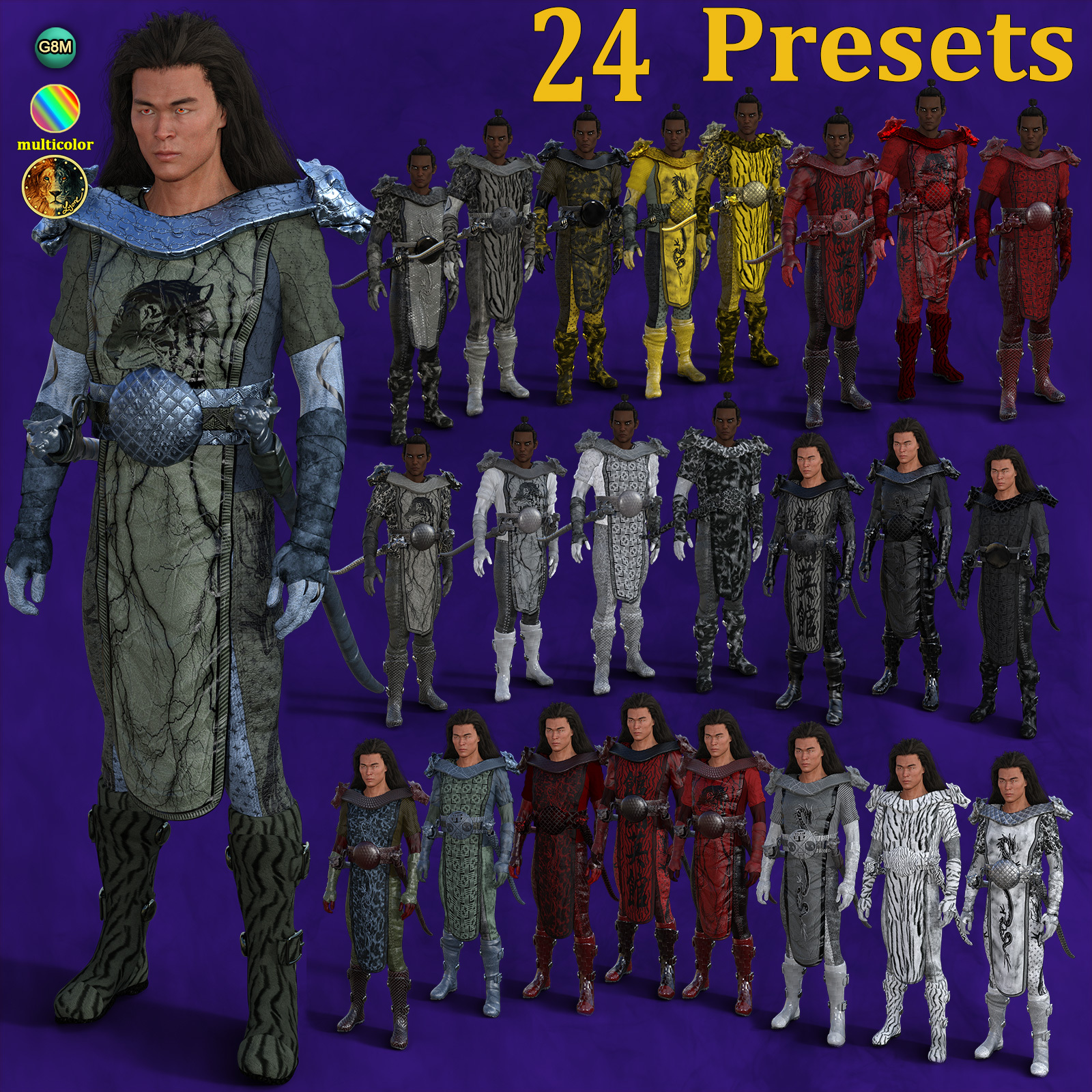 24 Presets for Lyones dforce Monk Outfit by N/A