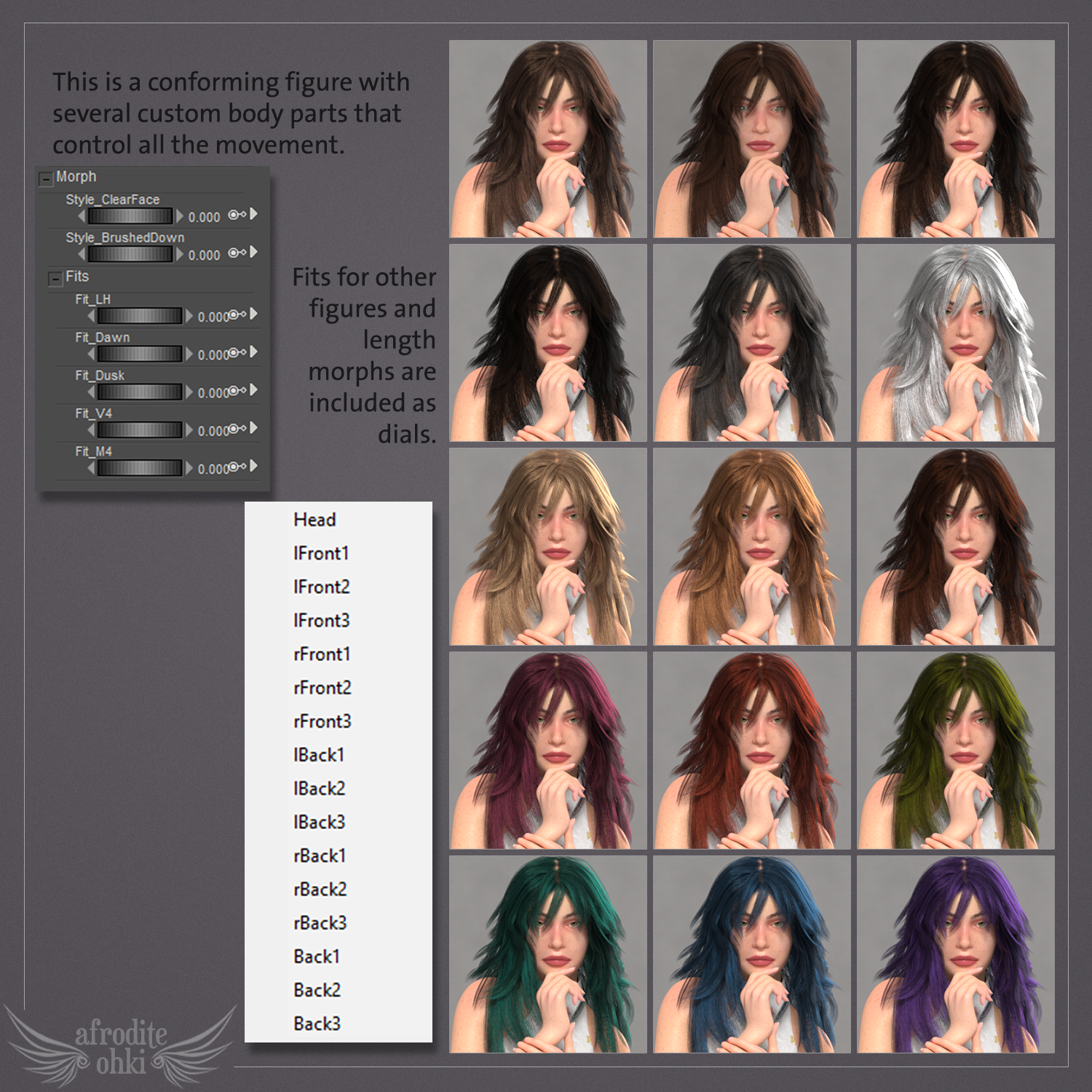 Gabriele Hair for La Femme and more by N/A