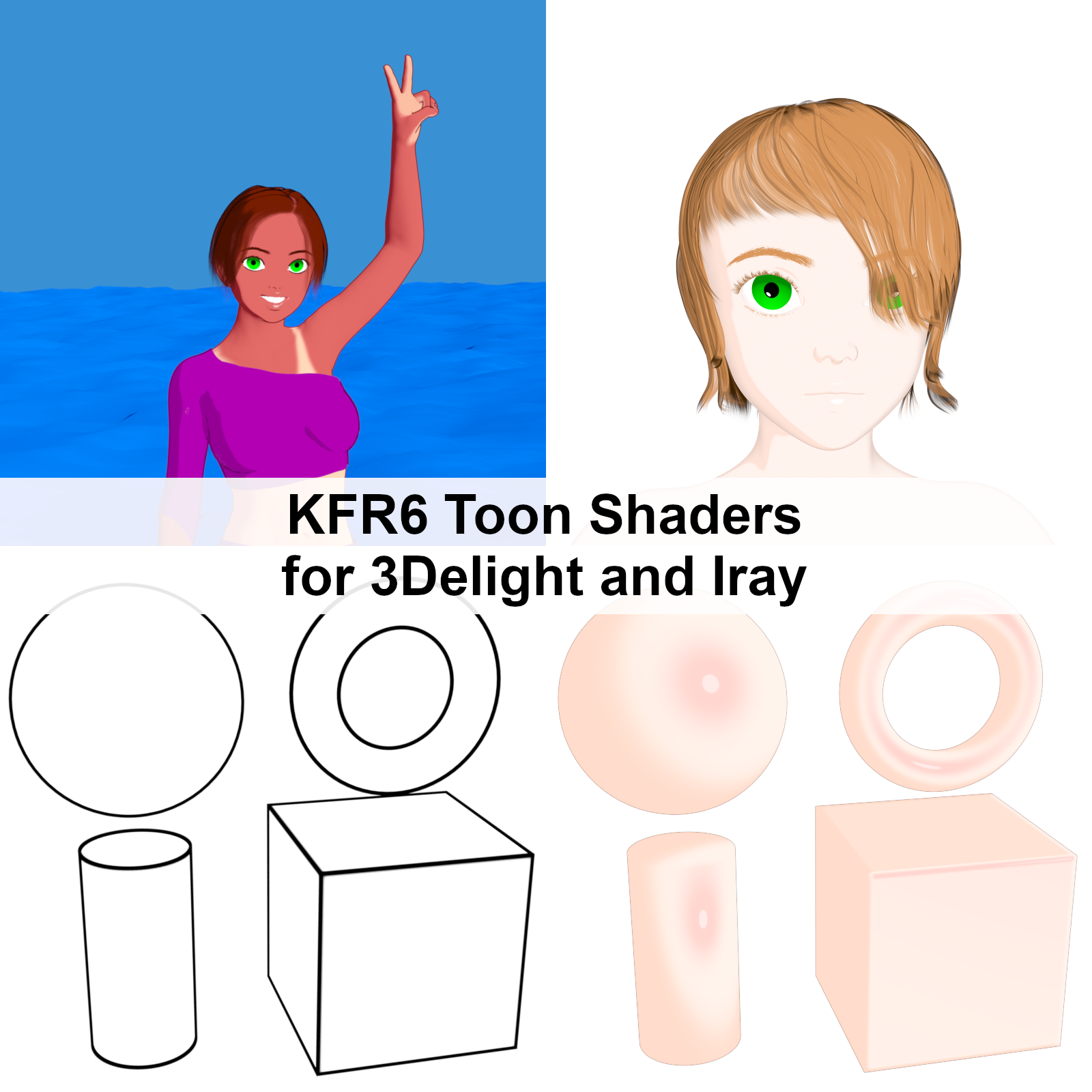 KFR6 Toon Shaders for 3Delight and Iray by N/A
