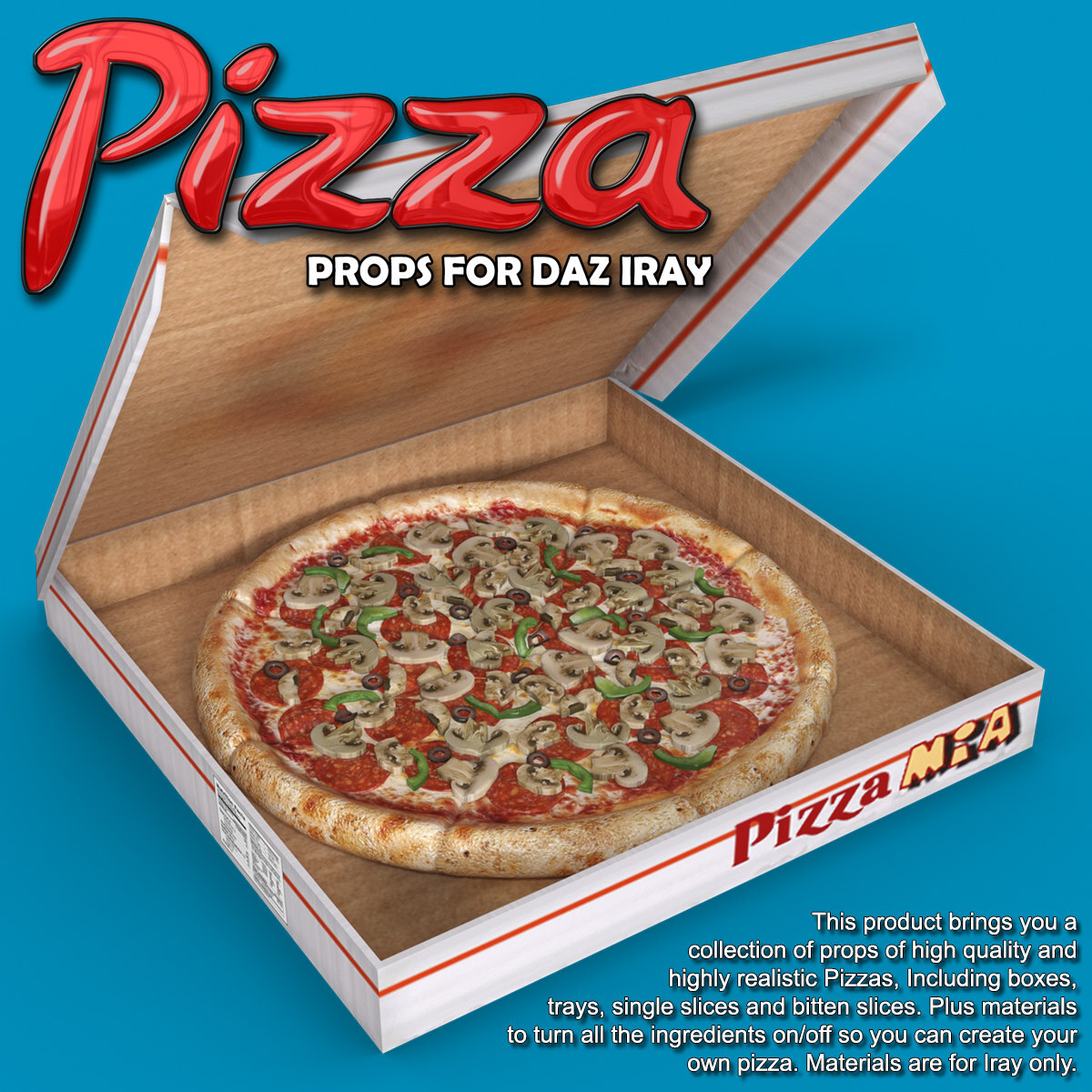 Exnem Pizza Props for Daz Studio IRAY by N/A