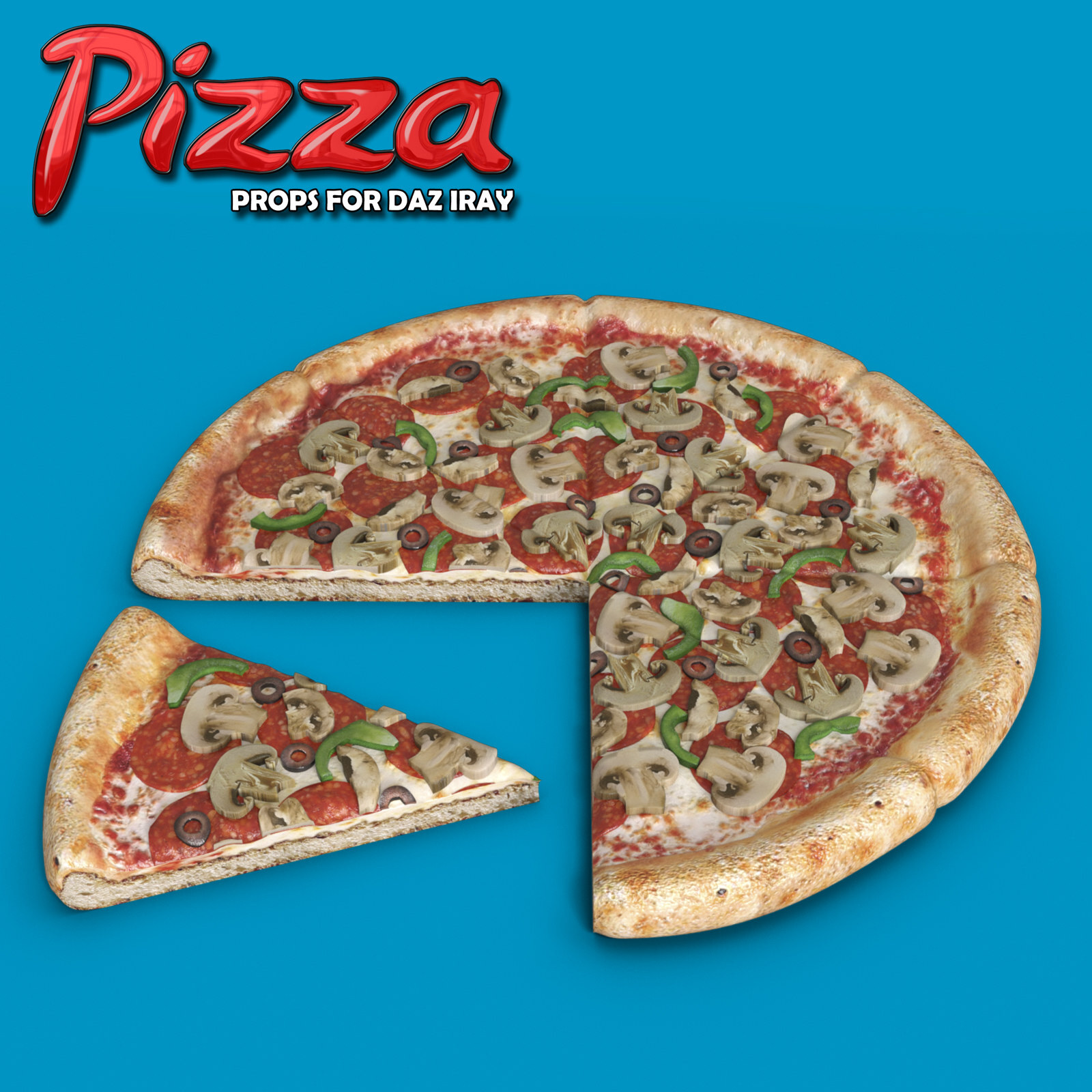 Exnem Pizza Props for Daz Studio IRAY by N/A