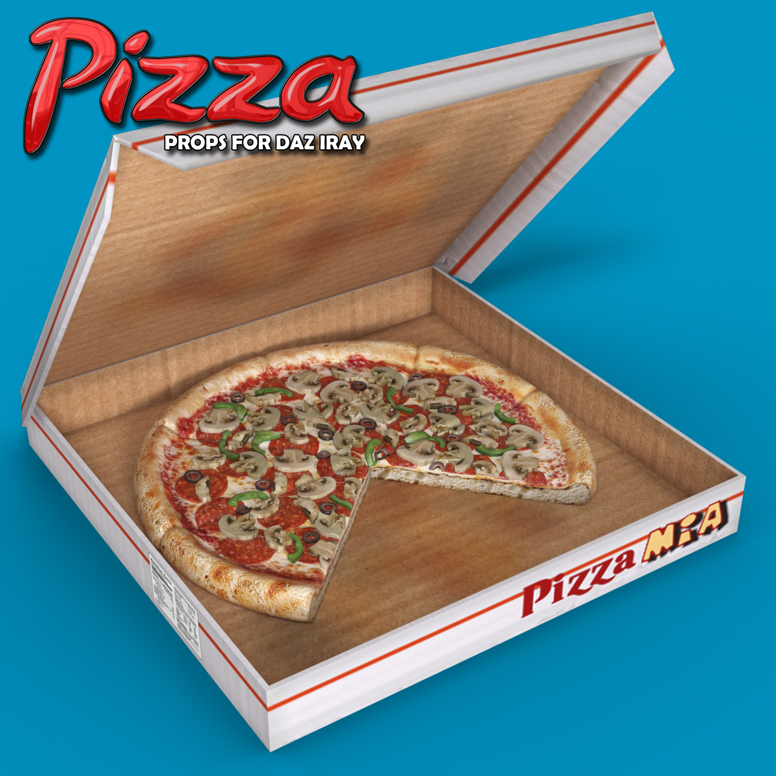 Exnem Pizza Props for Daz Studio IRAY by N/A