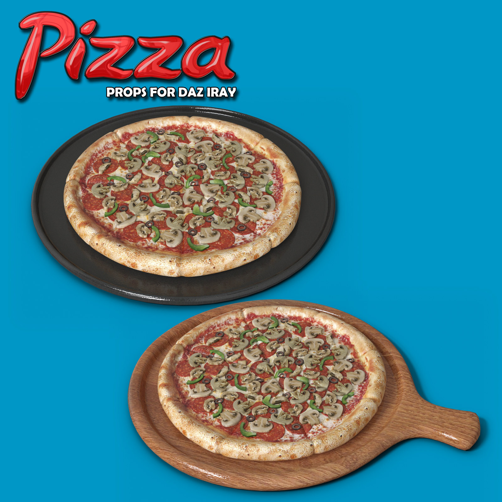 Exnem Pizza Props for Daz Studio IRAY by N/A