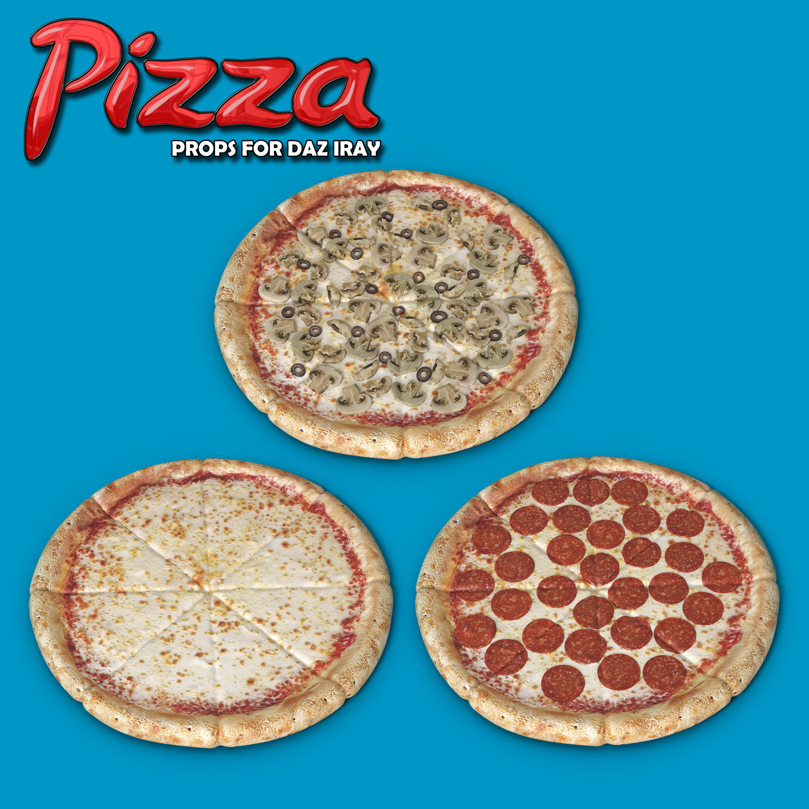 Exnem Pizza Props for Daz Studio IRAY by N/A