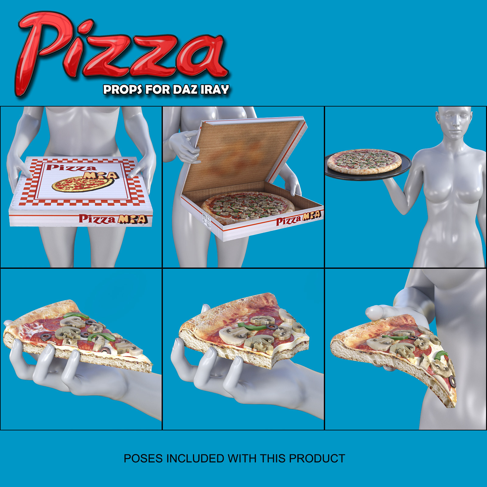 Exnem Pizza Props for Daz Studio IRAY by N/A