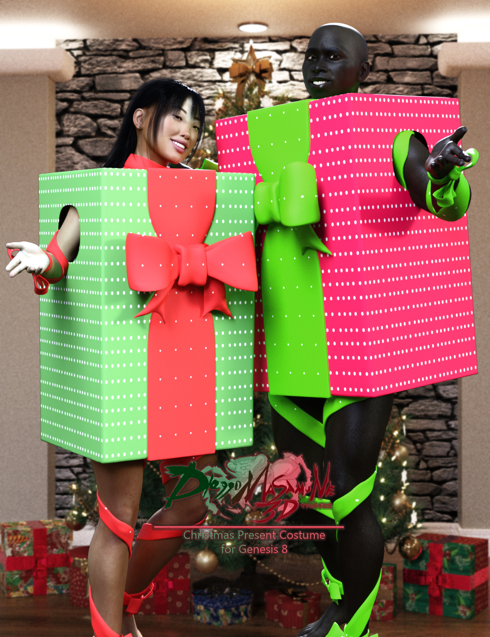 Christmas Present Costume for Genesis 8 Male and Female by N/A