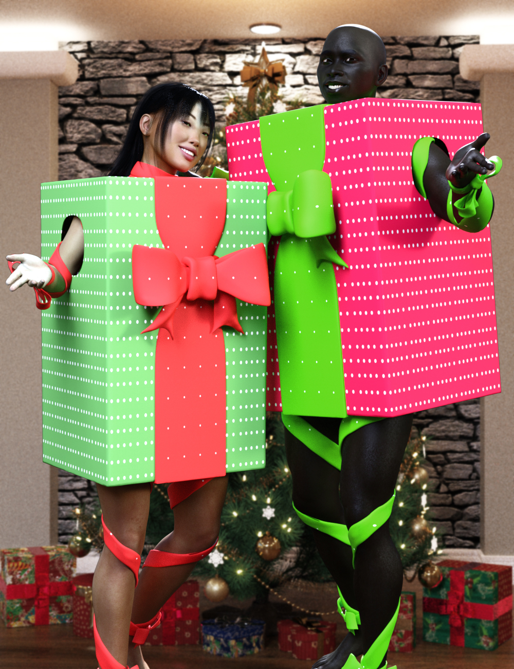 Christmas Present Costume for Genesis 8 Male and Female by N/A