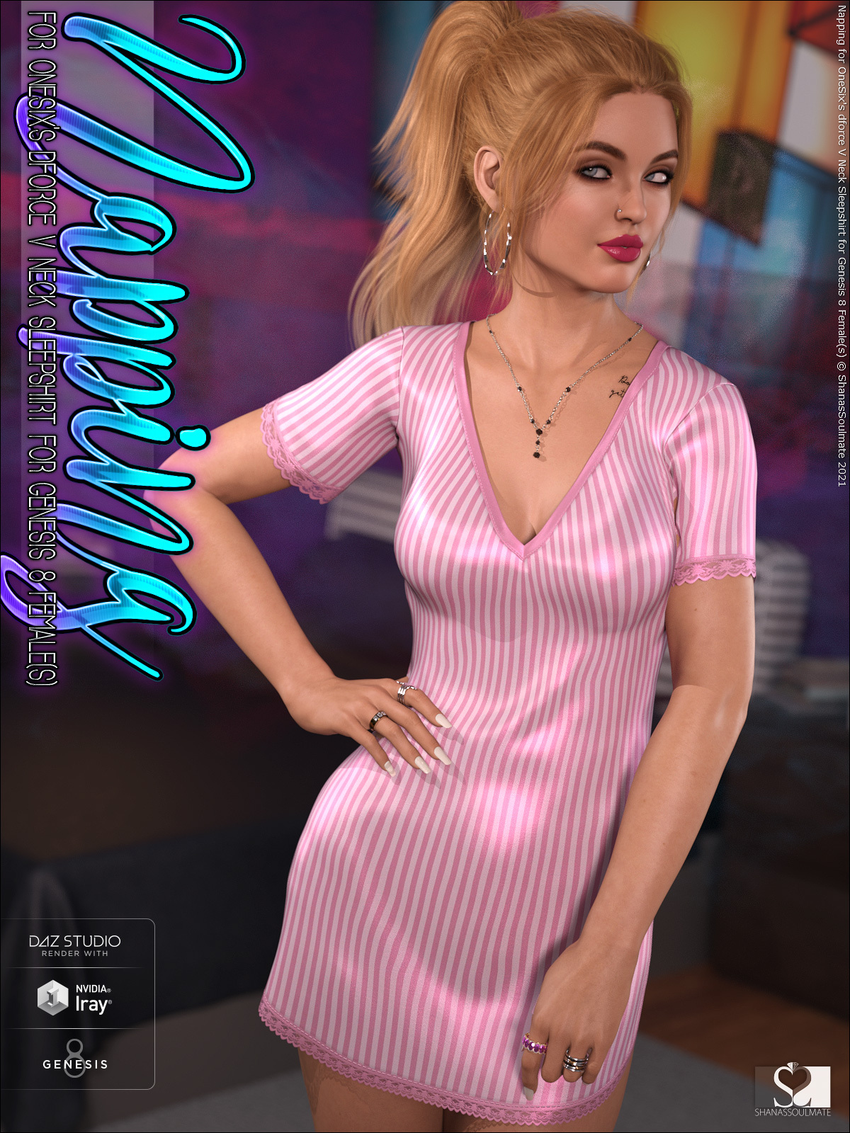 Napping for dforce V Neck Sleepshirt for Genesis 8 Female(s) by N/A