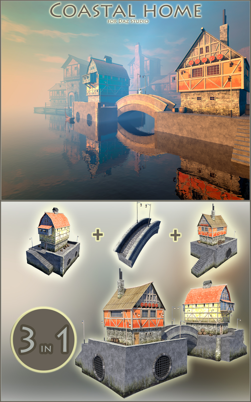 Coastal home for Daz Studio by N/A