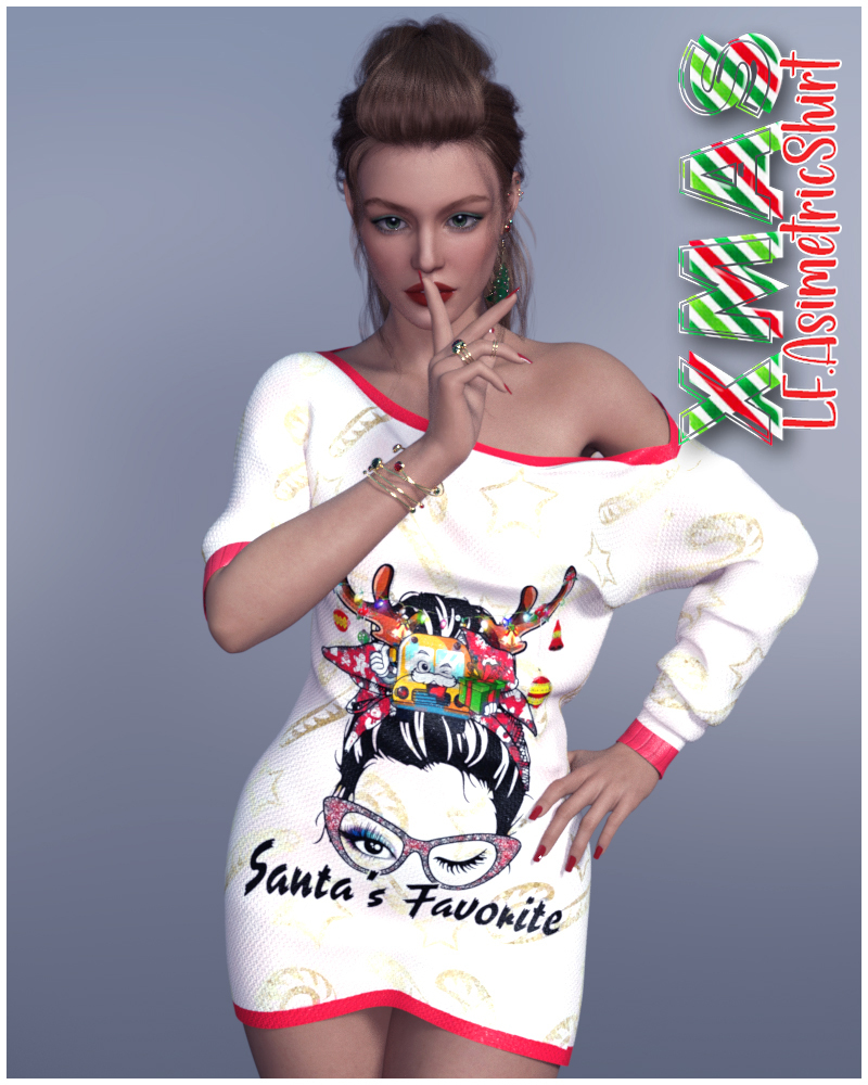 Xmas LF Asymmetric Shirt G8F by N/A