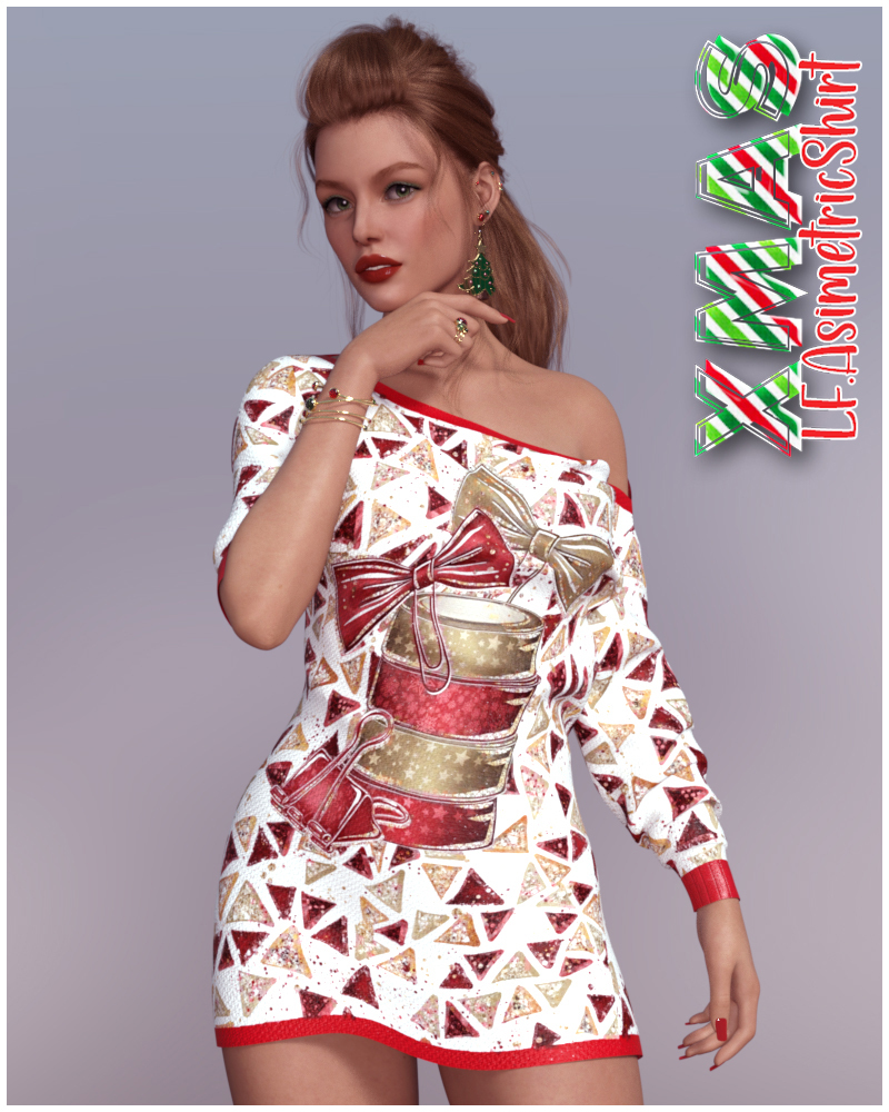 Xmas LF Asymmetric Shirt G8F by N/A