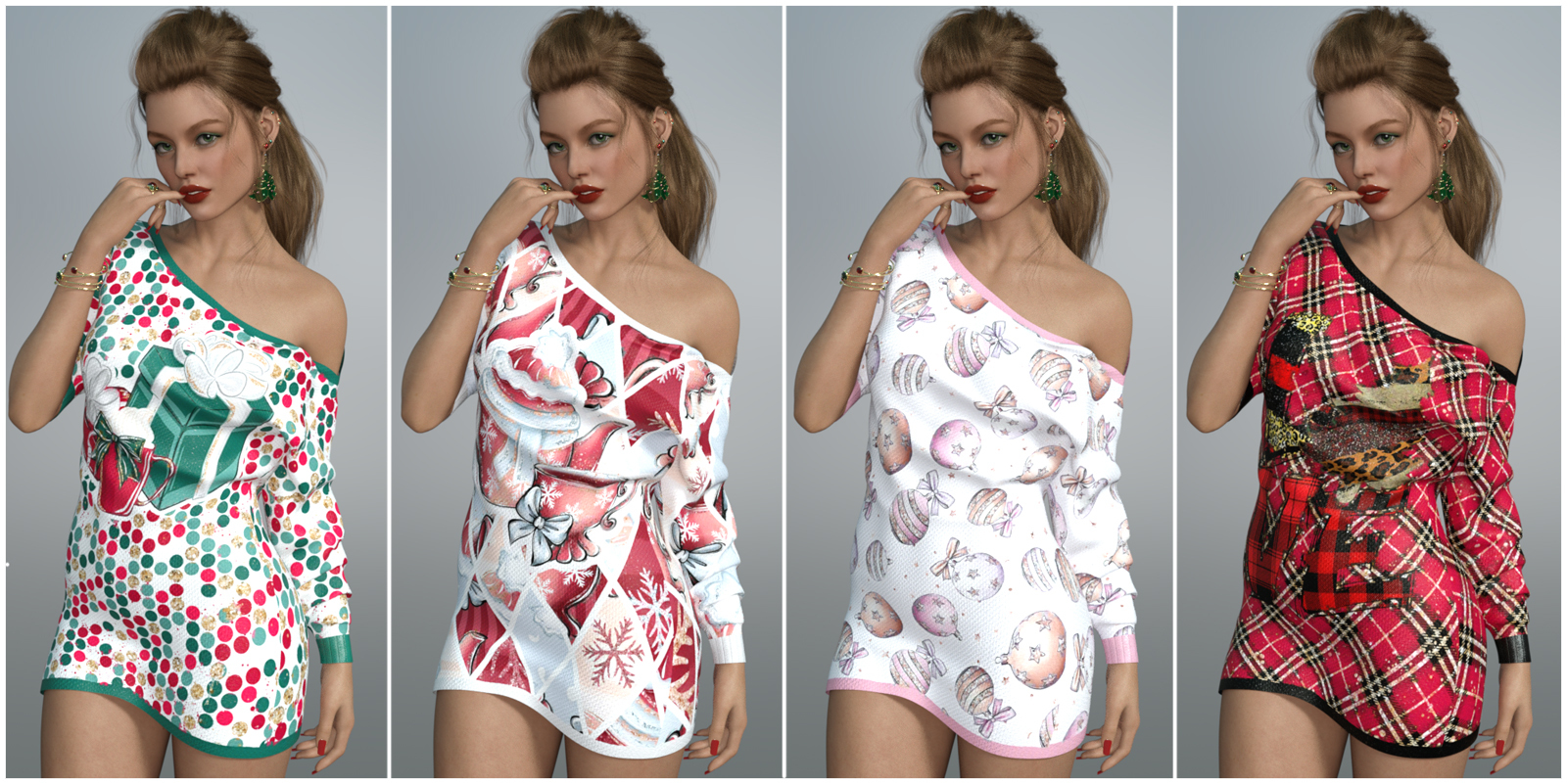 Xmas LF Asymmetric Shirt G8F by N/A