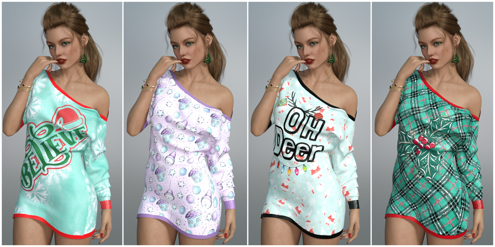 Xmas LF Asymmetric Shirt G8F by N/A