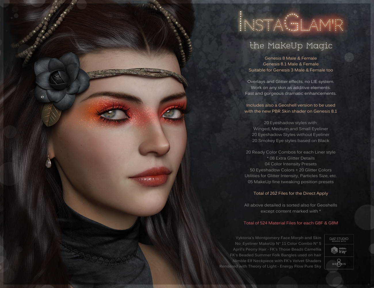 INSTAGLAM'R IRAY Magic MakeUp Genesis 8, 8.1 & 3 by N/A