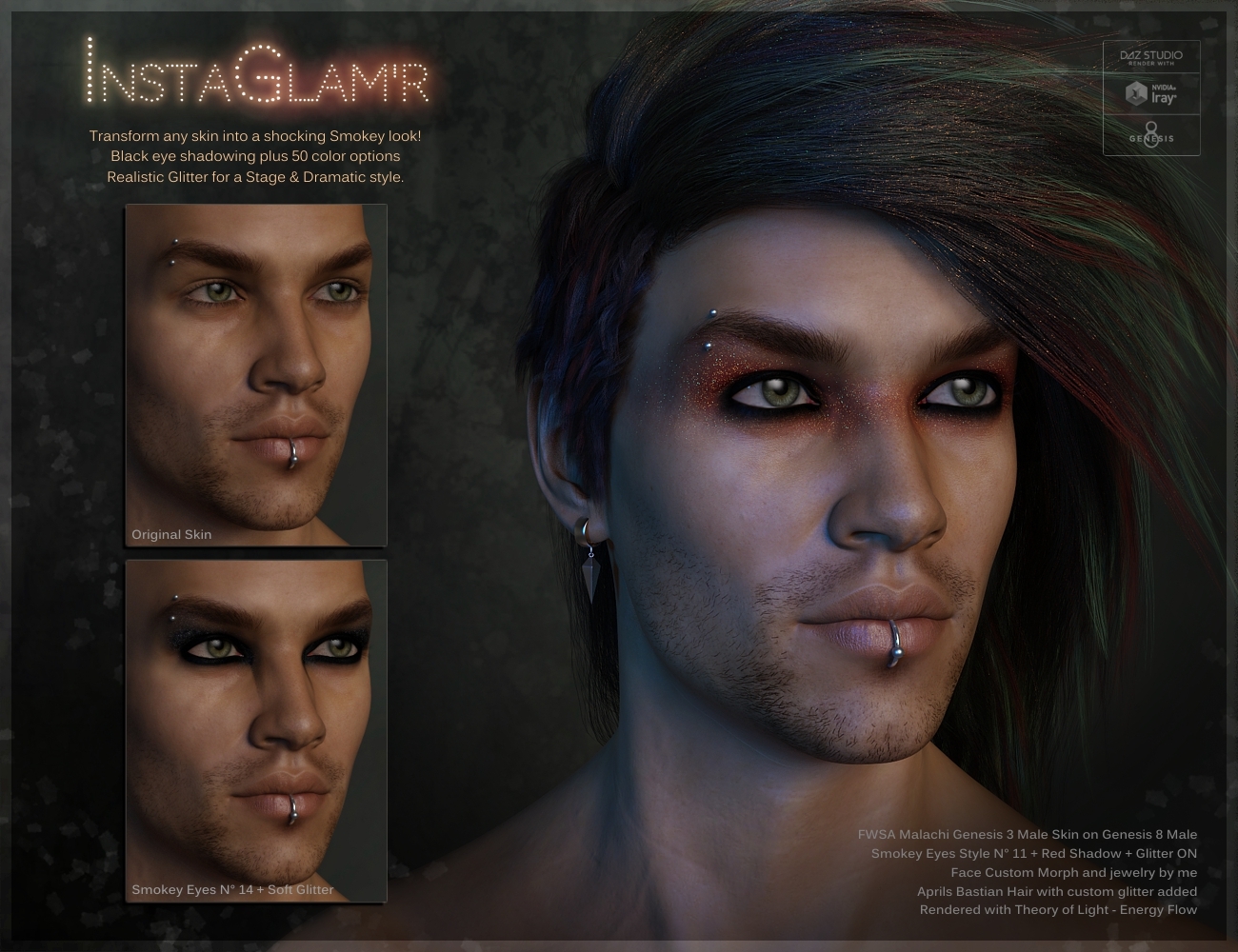 INSTAGLAM'R IRAY Magic MakeUp Genesis 8, 8.1 & 3 by N/A