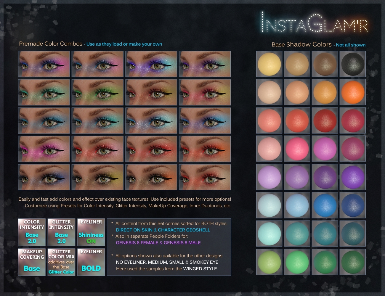 INSTAGLAM'R IRAY Magic MakeUp Genesis 8, 8.1 & 3 by N/A