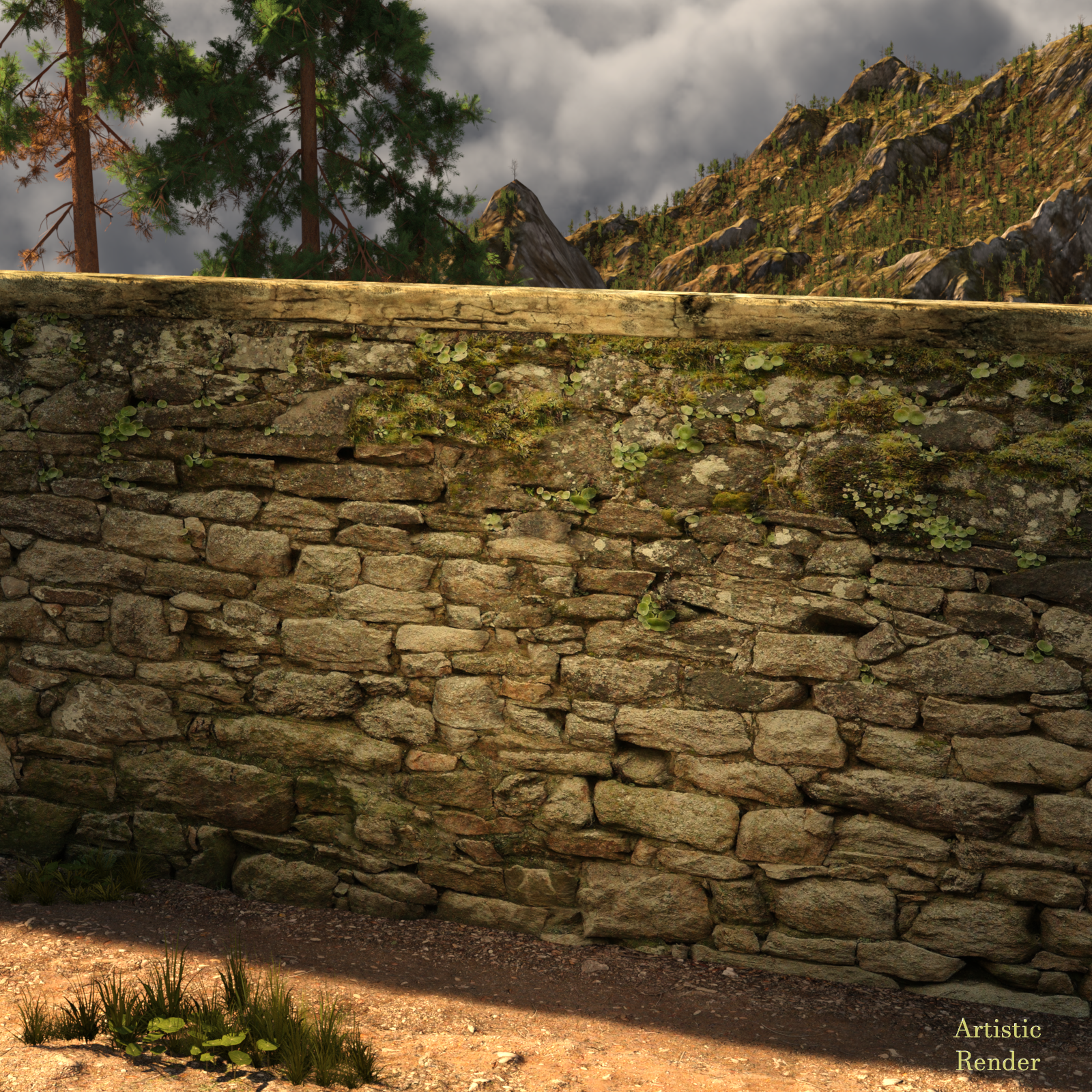Historical Stone Wall - HR Daz Studio With Iray by N/A