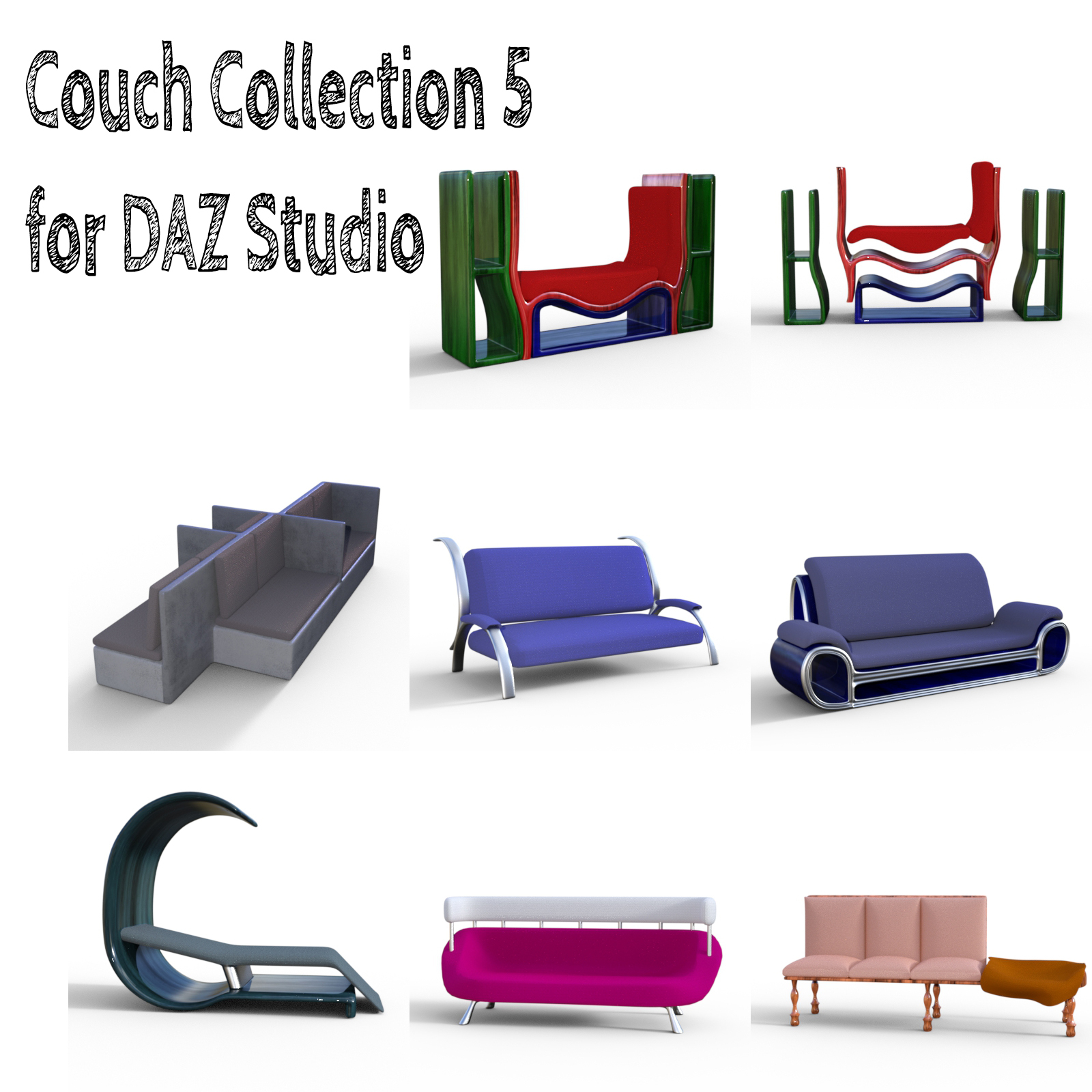 Couch Collection 5 for DAZ Studio by N/A