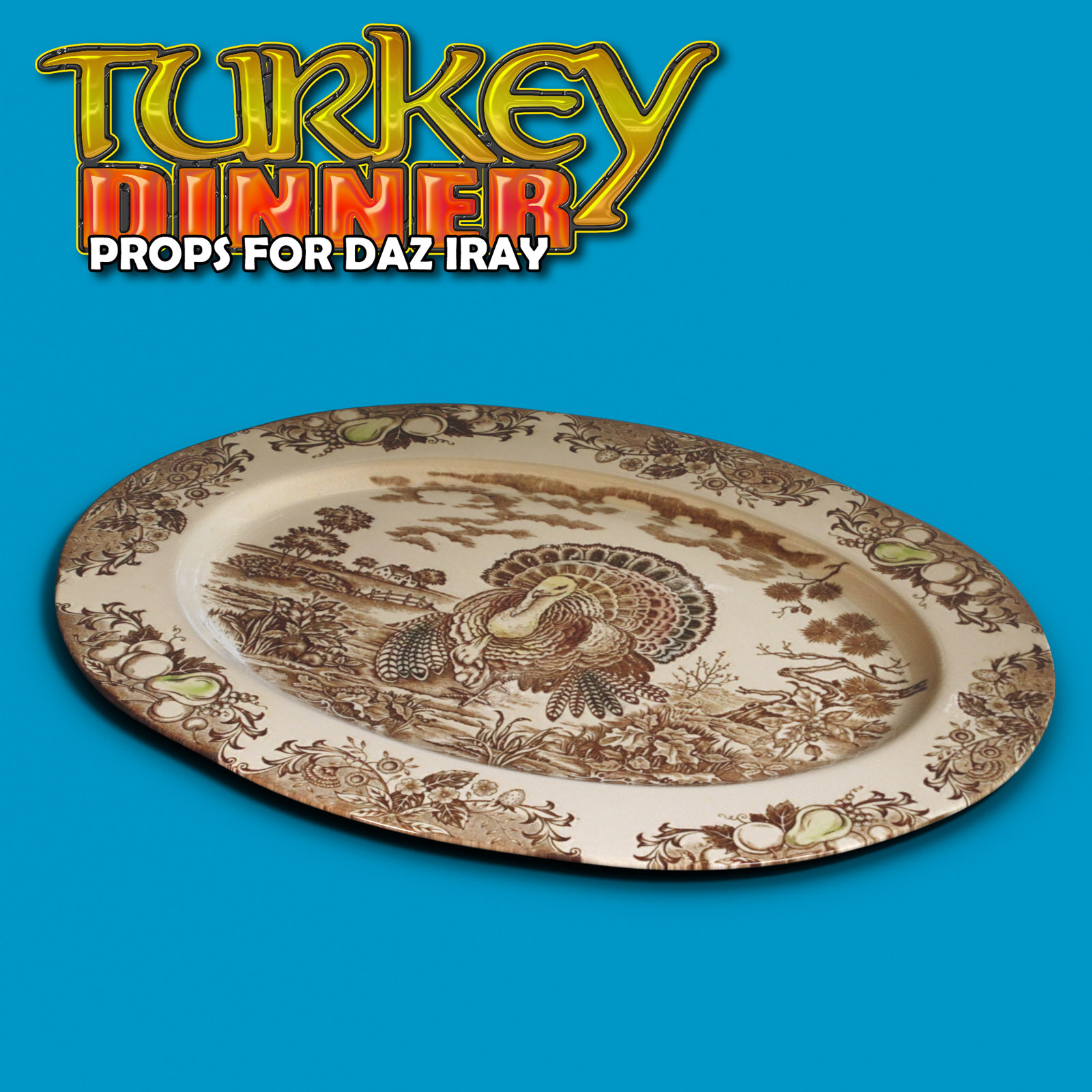 Exnem Turkey Dinner Props for Daz Studio Iray by N/A